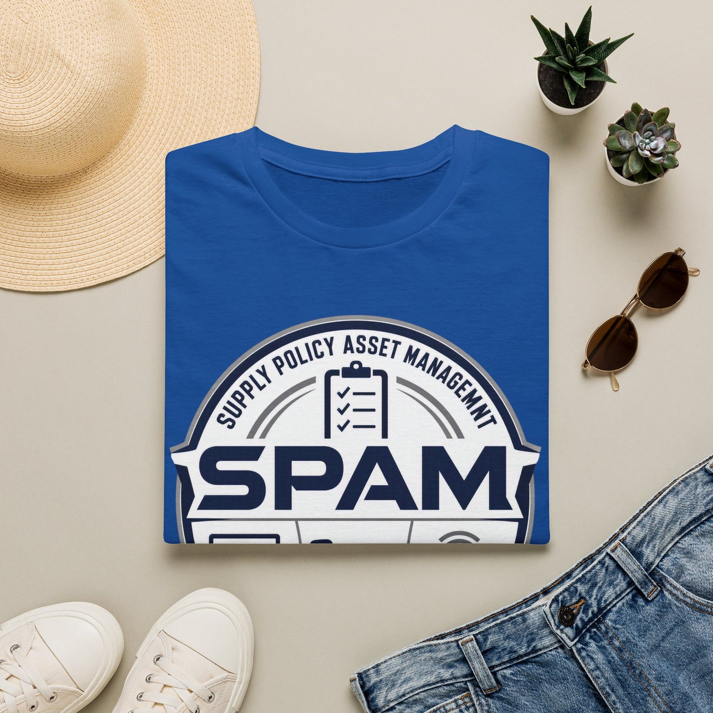 SPAM Supply Policy Asset Management T-Shirt — Logistics/ IT / Admin Graphic Tee