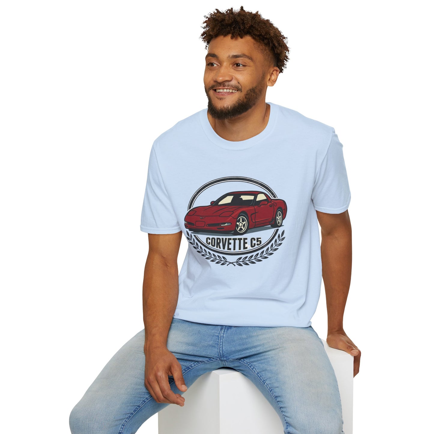Corvette C5 T-Shirt – Classic Red Sports Car Crewneck for Car Enthusiasts