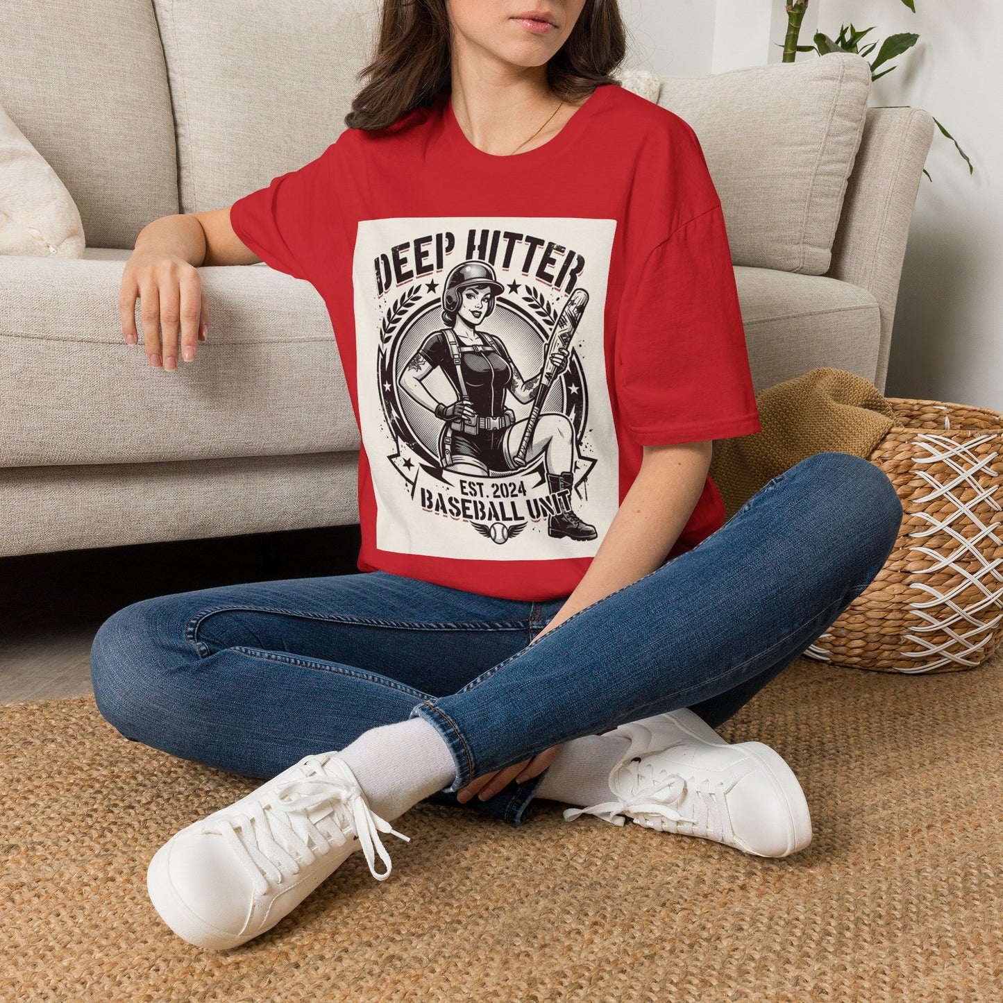 Deep Hitter Baseball Tee — Vintage Softball Graphic Shirt