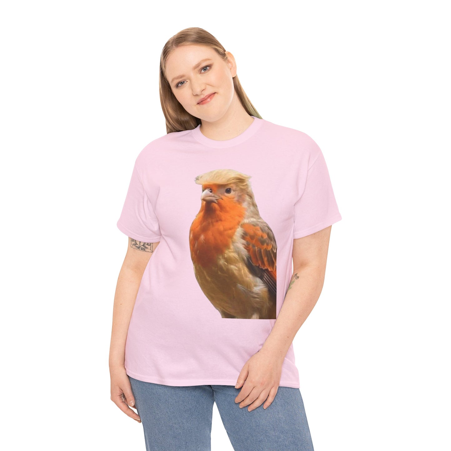 Robin Illustration T-Shirt — Cute Red-Breast Bird Graphic Tee