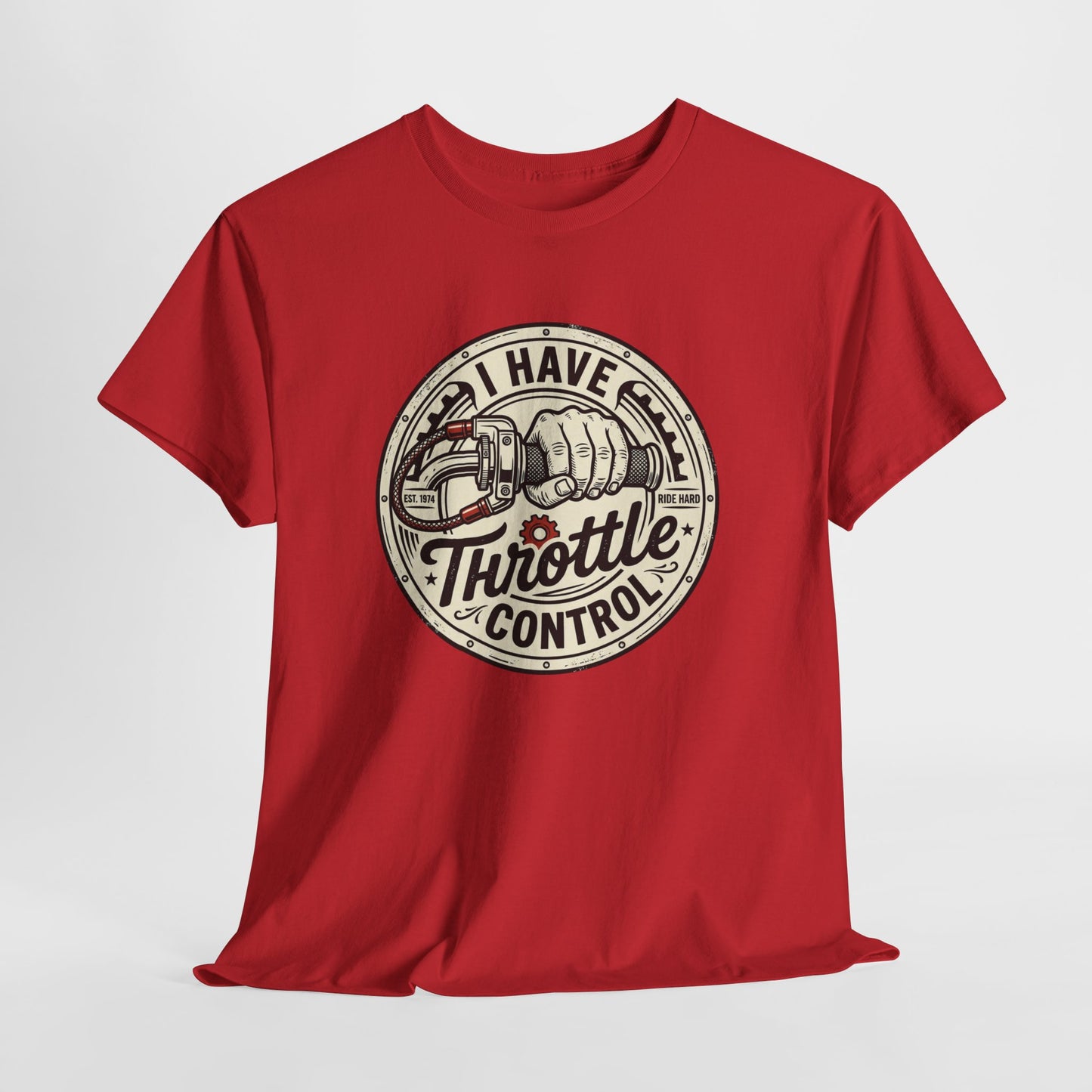 Throttle Control T-Shirt — "I Have Throttle Control" Vintage Motorcycle Tee