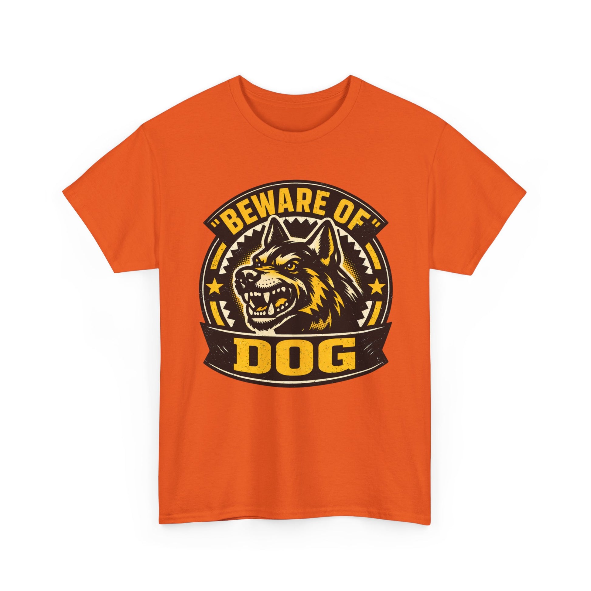 Beware of Dog T-Shirt — Retro Aggressive Dog Warning Graphic Tee Printify