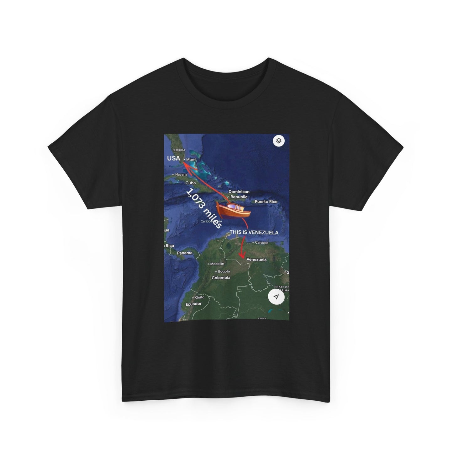 Weather Radar Tee — Tropical Storm Tracking Map Graphic Shirt Printify