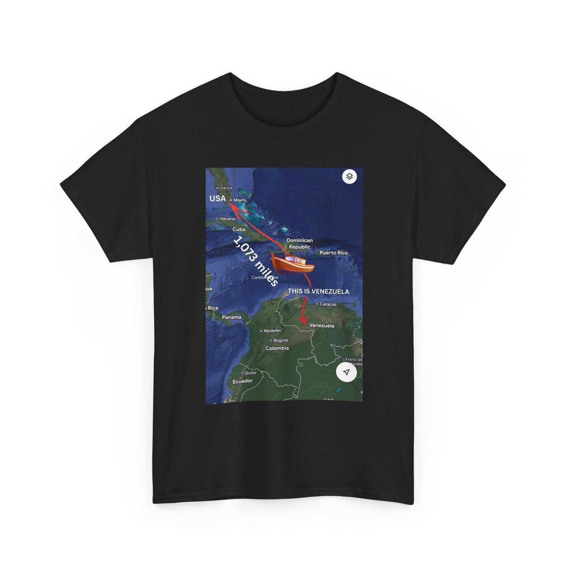 Weather Radar Tee — Tropical Storm Tracking Map Graphic Shirt Printify