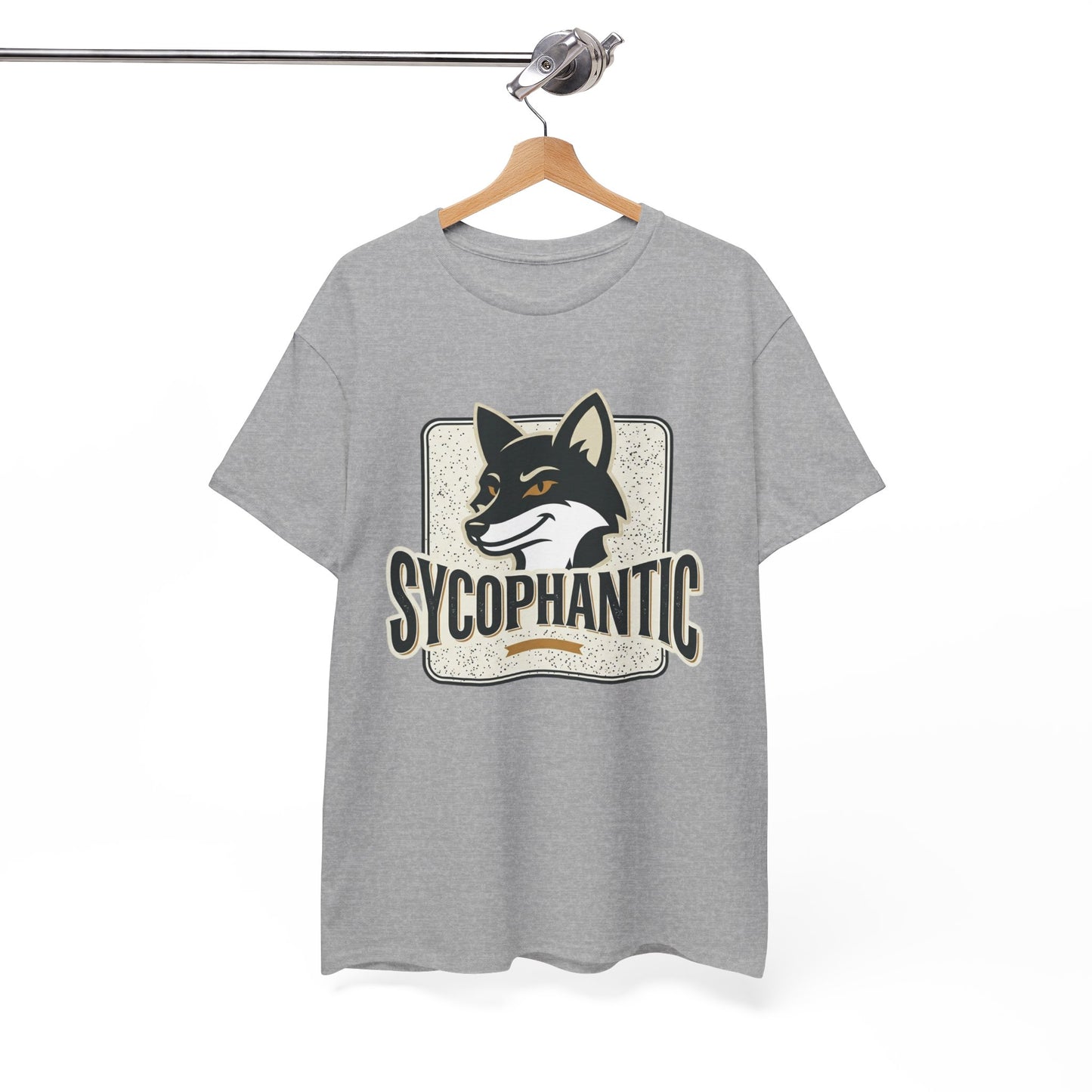Sycophantic Fox Graphic Tee — Retro Animal Logo T-Shirt