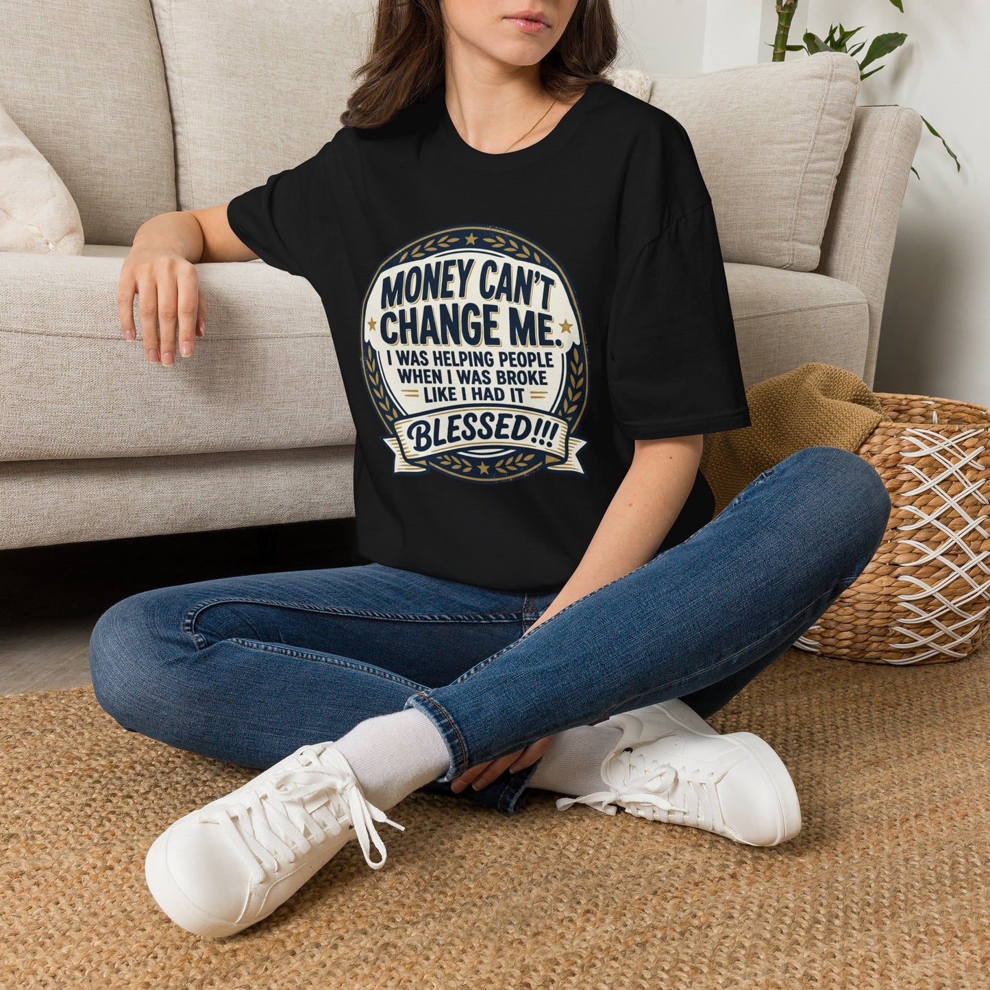"Money Can't Change Me" Inspirational Vintage Graphic Tee