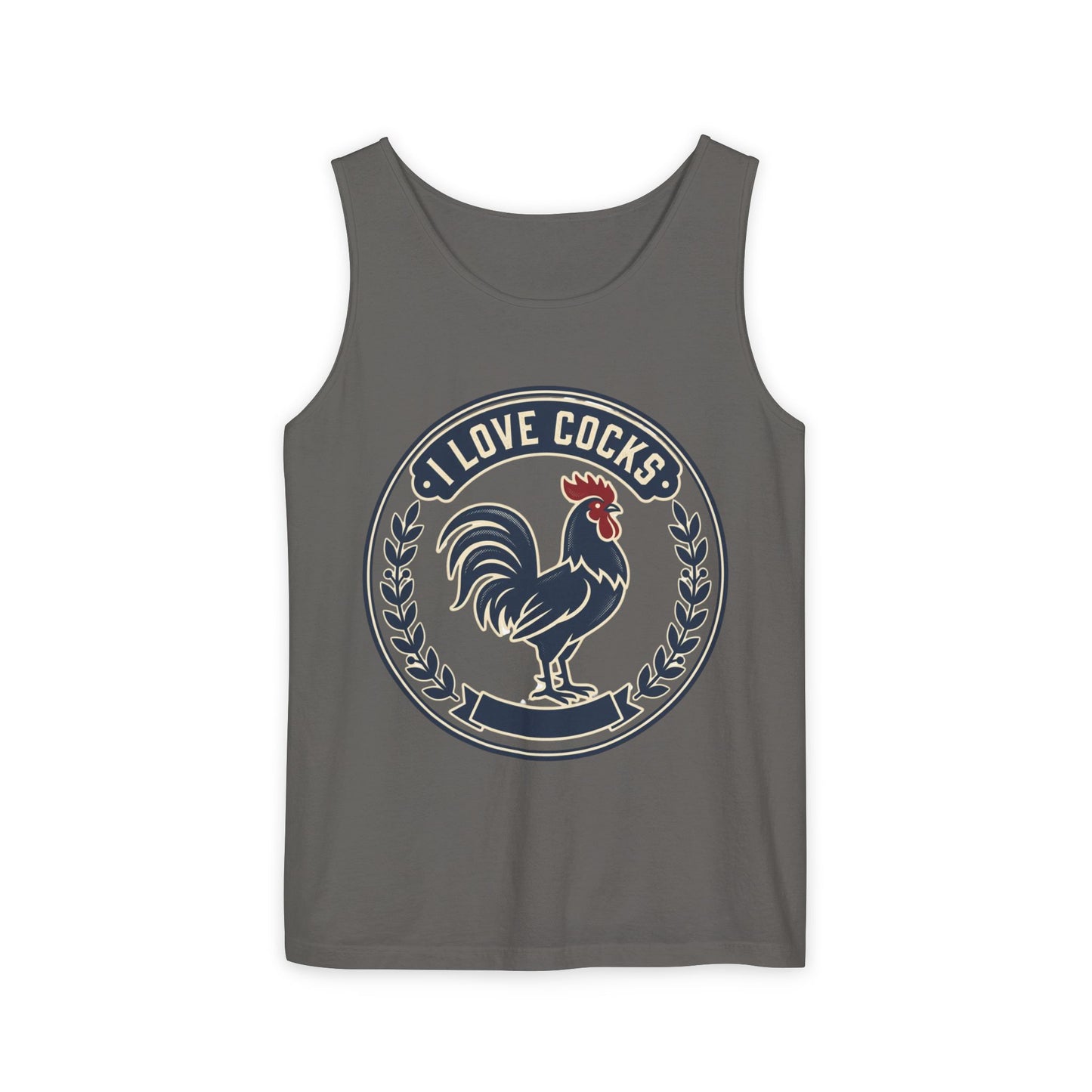 I Love Cocks Rooster Tank — Vintage Farmyard Graphic Tank Top