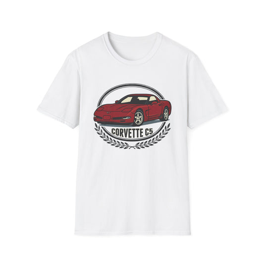 Corvette C5 T-Shirt – Classic Red Sports Car Crewneck for Car Enthusiasts