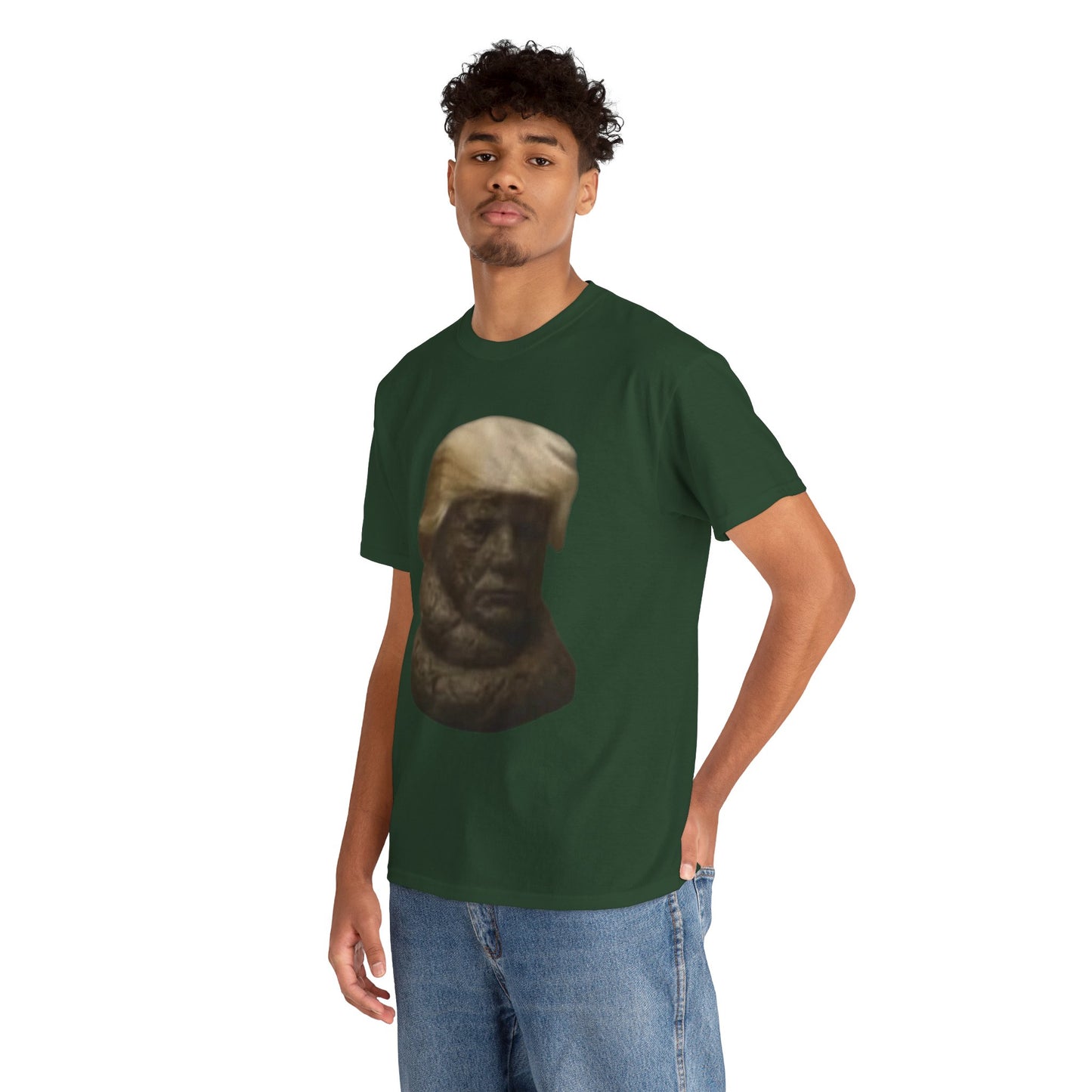 Graphic Tee — Bronze Bust Illustration T‑Shirt