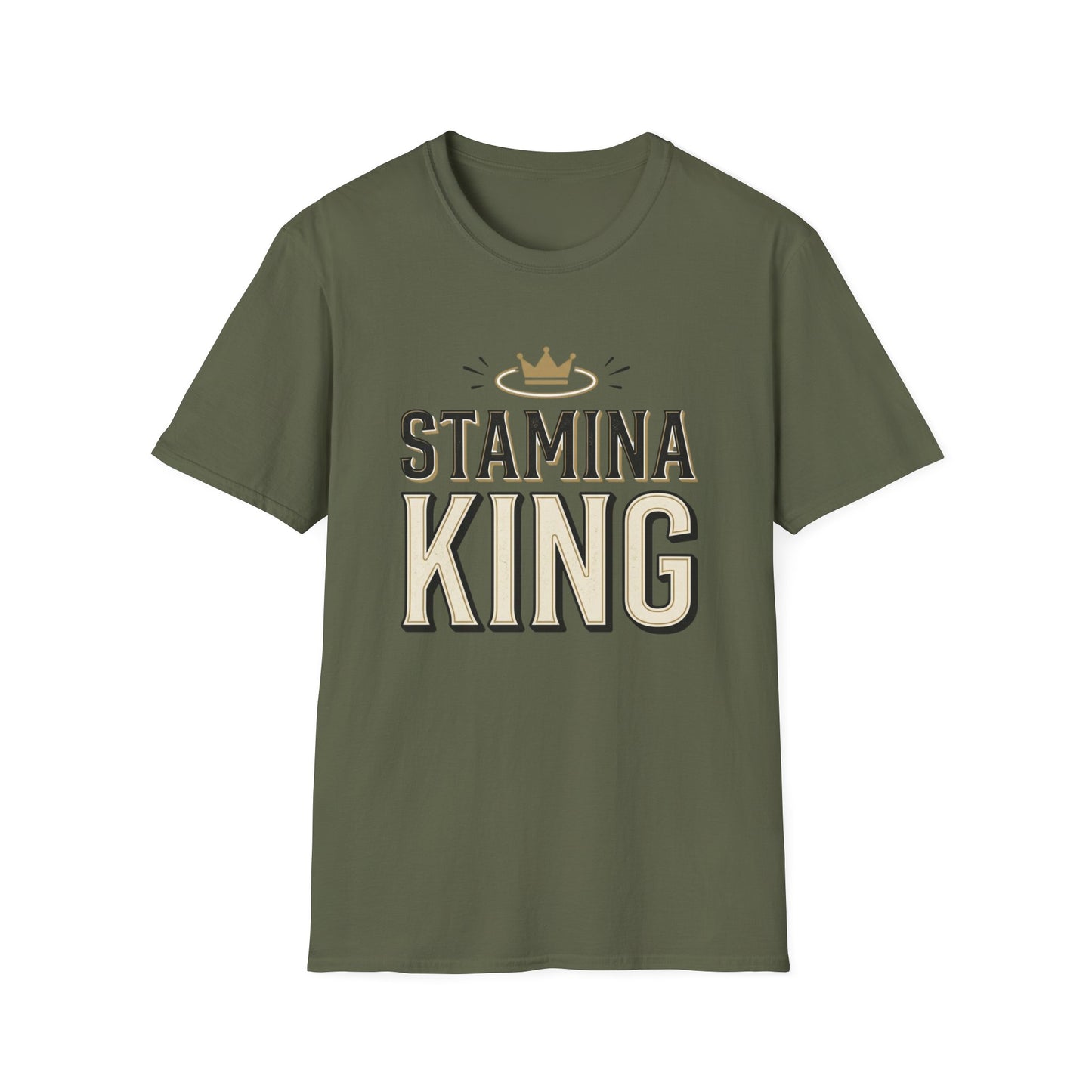 Stamina King T-Shirt — Bold Crown Fitness Tee for Workout Motivation
