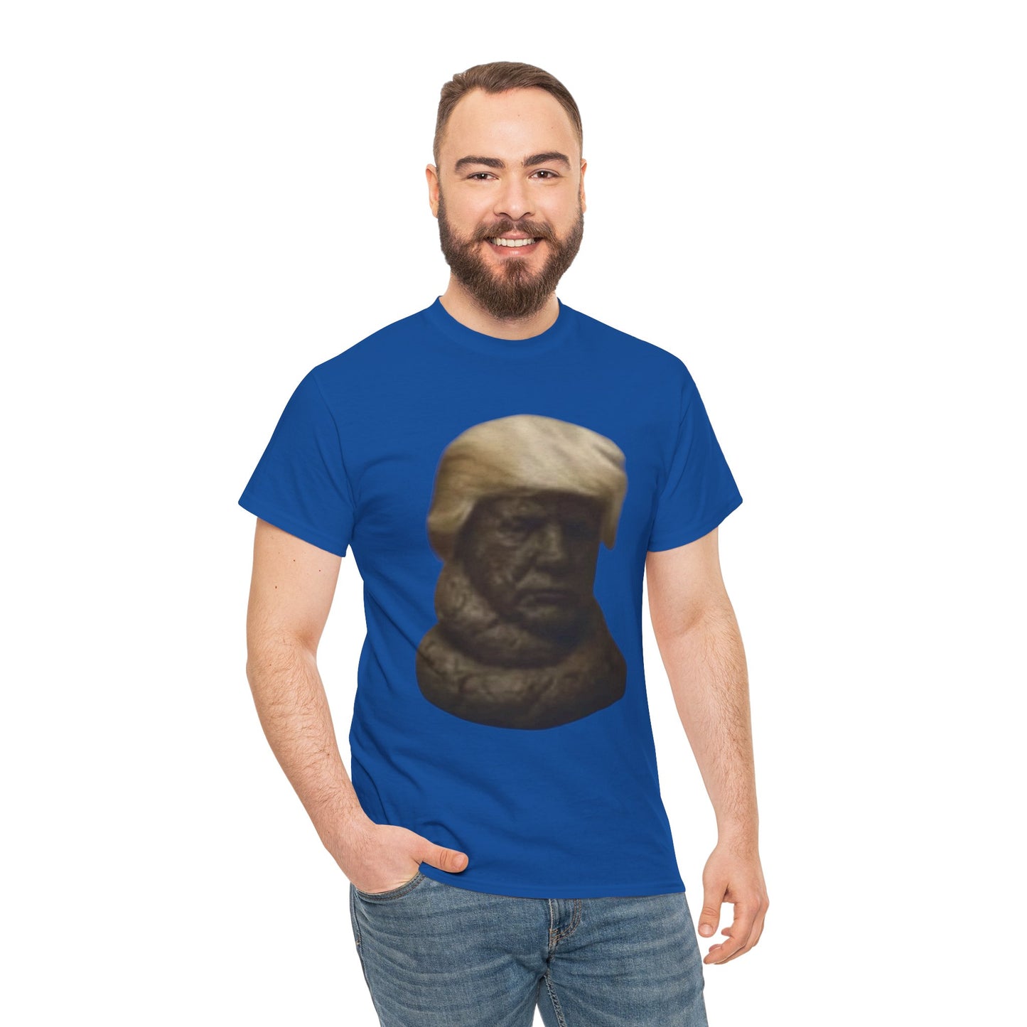 Graphic Tee — Bronze Bust Illustration T‑Shirt