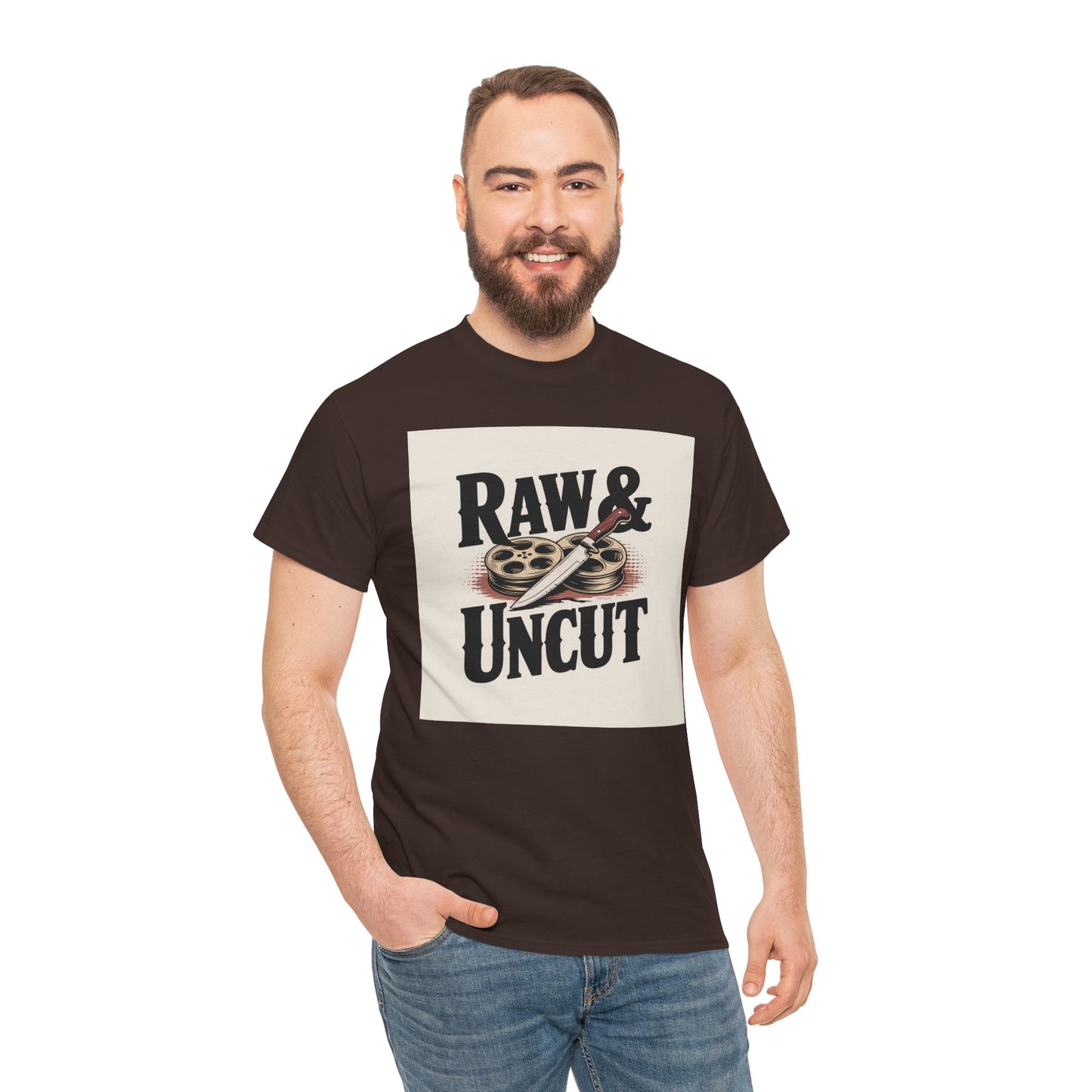 Raw & Uncut Graphic Tee — Vintage Film Reel Movie Lover T-Shirt