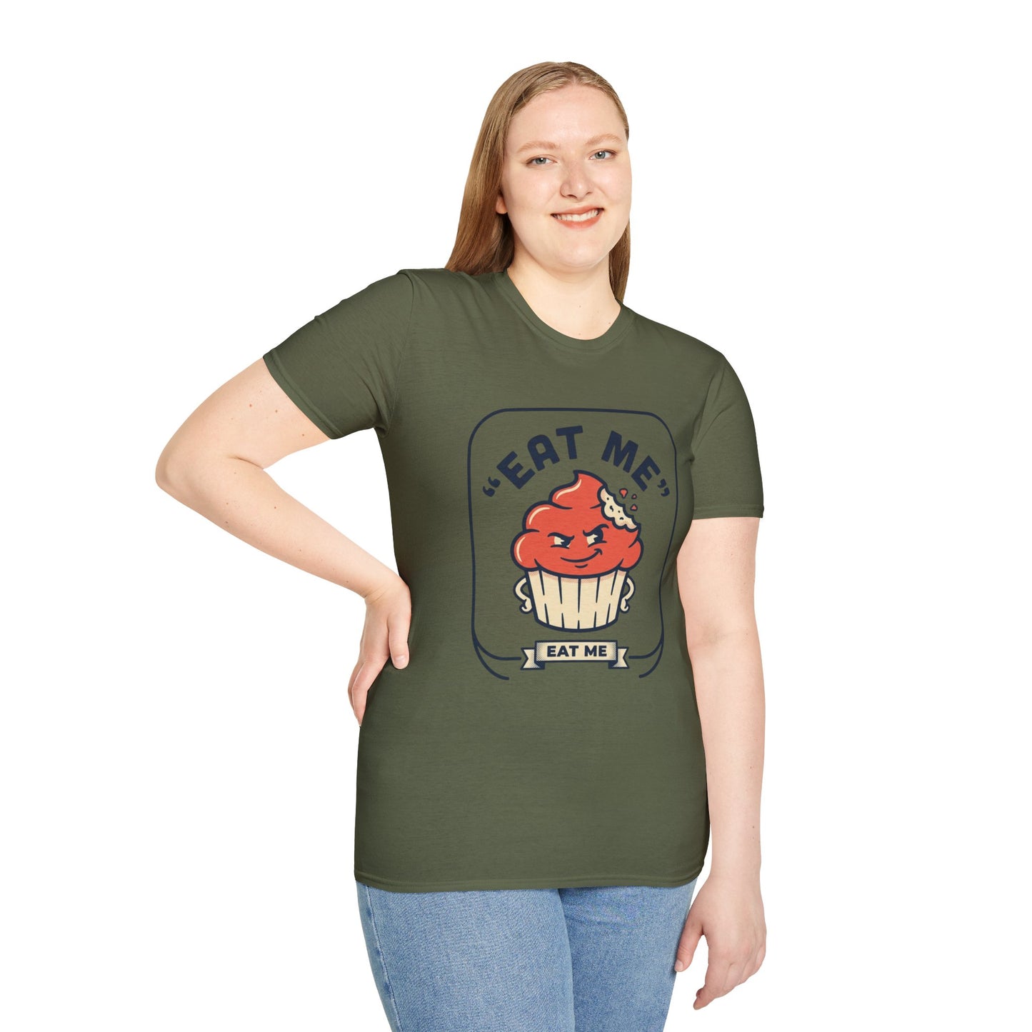 Cupcake Graphic T-Shirt — "Eat Me" Retro Dessert Tee