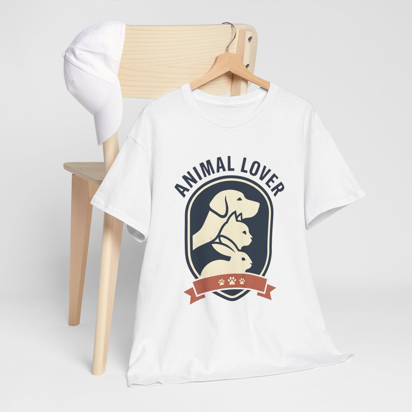Animal Lover T-Shirt — Retro Pet Badge Tee (Dogs & Cats)