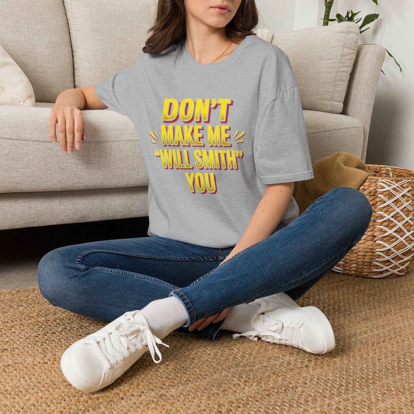 Don't Make Me "Will Smith" T-Shirt — Bold Yellow Graphic Tee