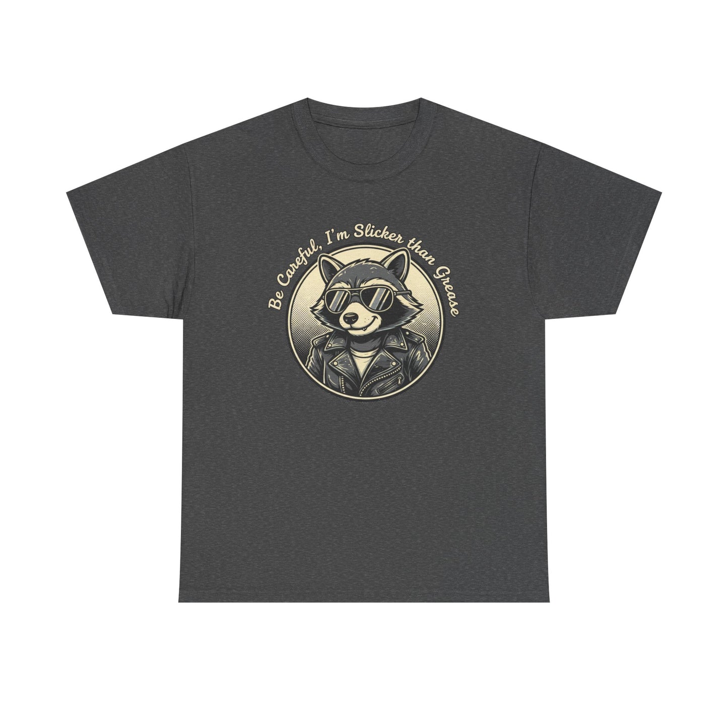 Raccoon Detective Graphic Tee — "Be Careful I’m Watching Your Snacks" Vintage Badge T-Shirt