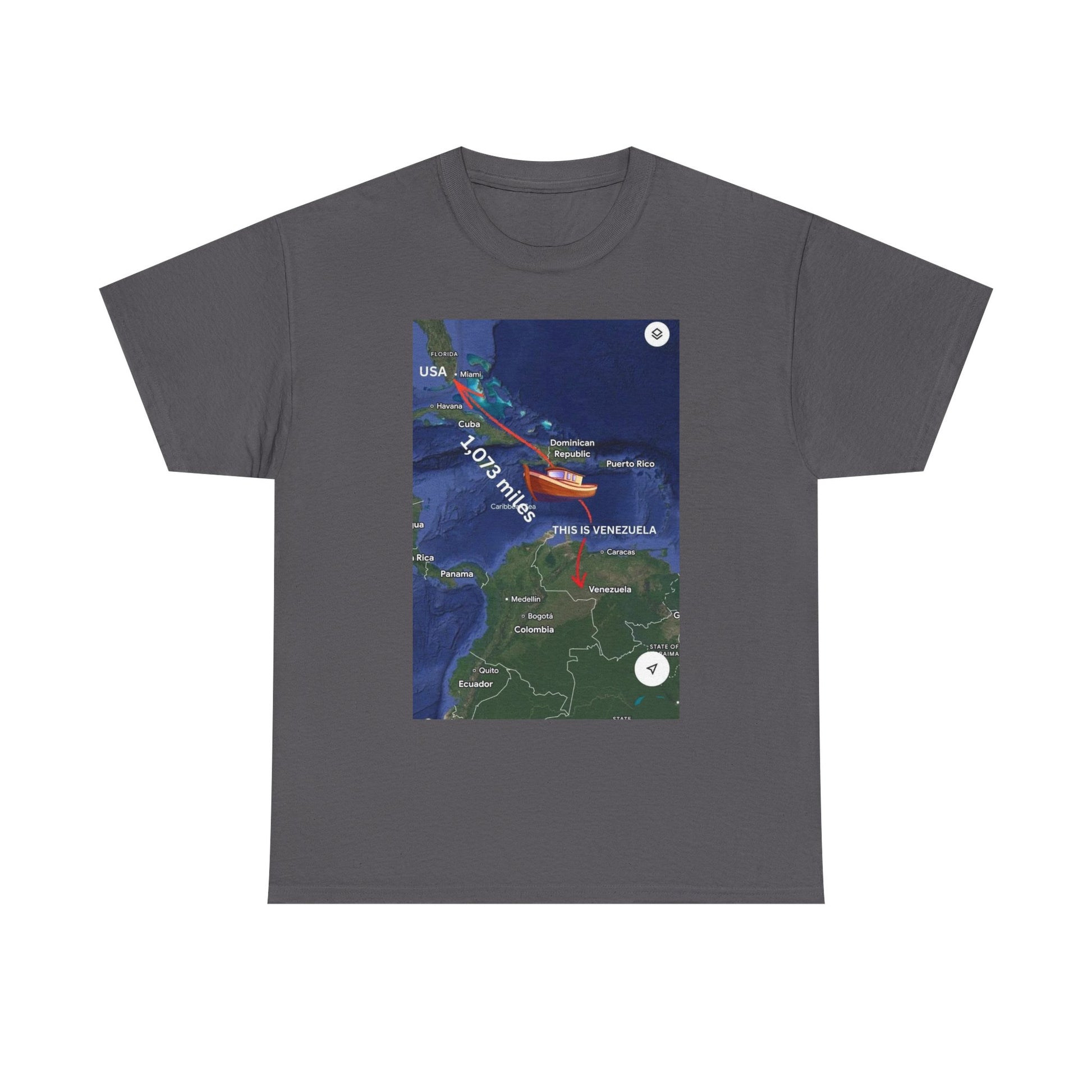 Weather Radar Tee — Tropical Storm Tracking Map Graphic Shirt Printify