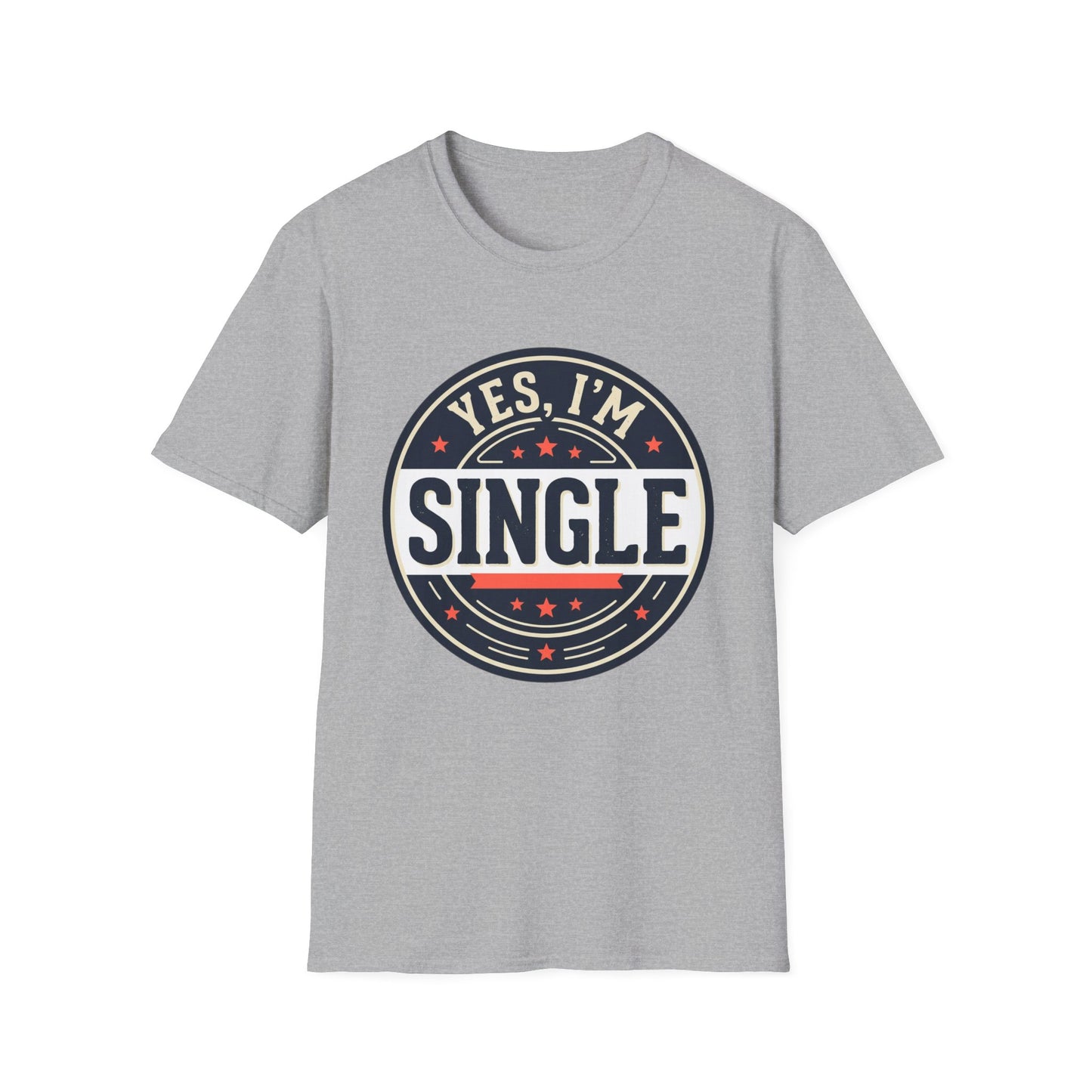 "Yes, I’m Single" Graphic Tee - Single Badge T-Shirt