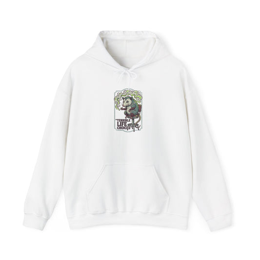 Smoking Frog Hoodie | absurdist animal, ironic alt meme sweatshirt
