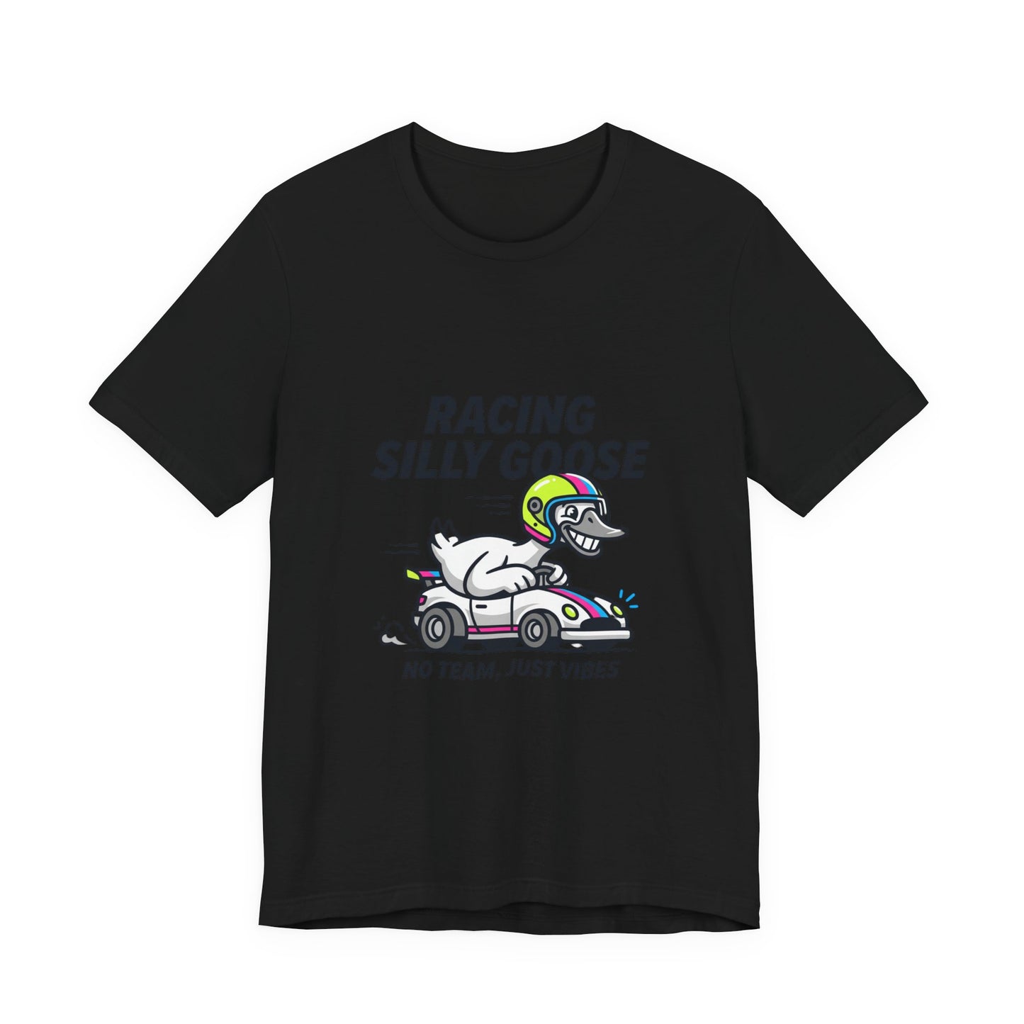 Racing Silly Goose Tee | motorsport parody, checkered race day humor