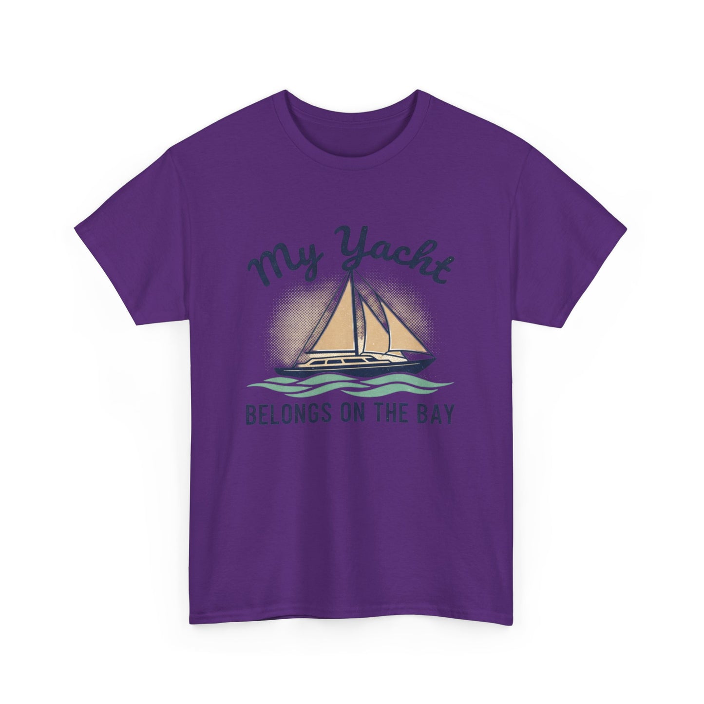 Sailboat Graphic Tee - "My Yacht Belongs on the Bay" Casual Nautical T-Shirt