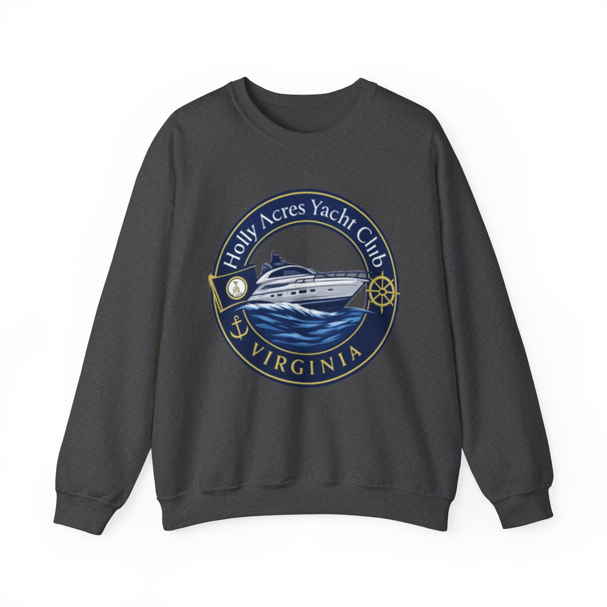 Virginia Yacht Club Crewneck Sweatshirt — "Holly Acres Yacht Club" Nautical Logo