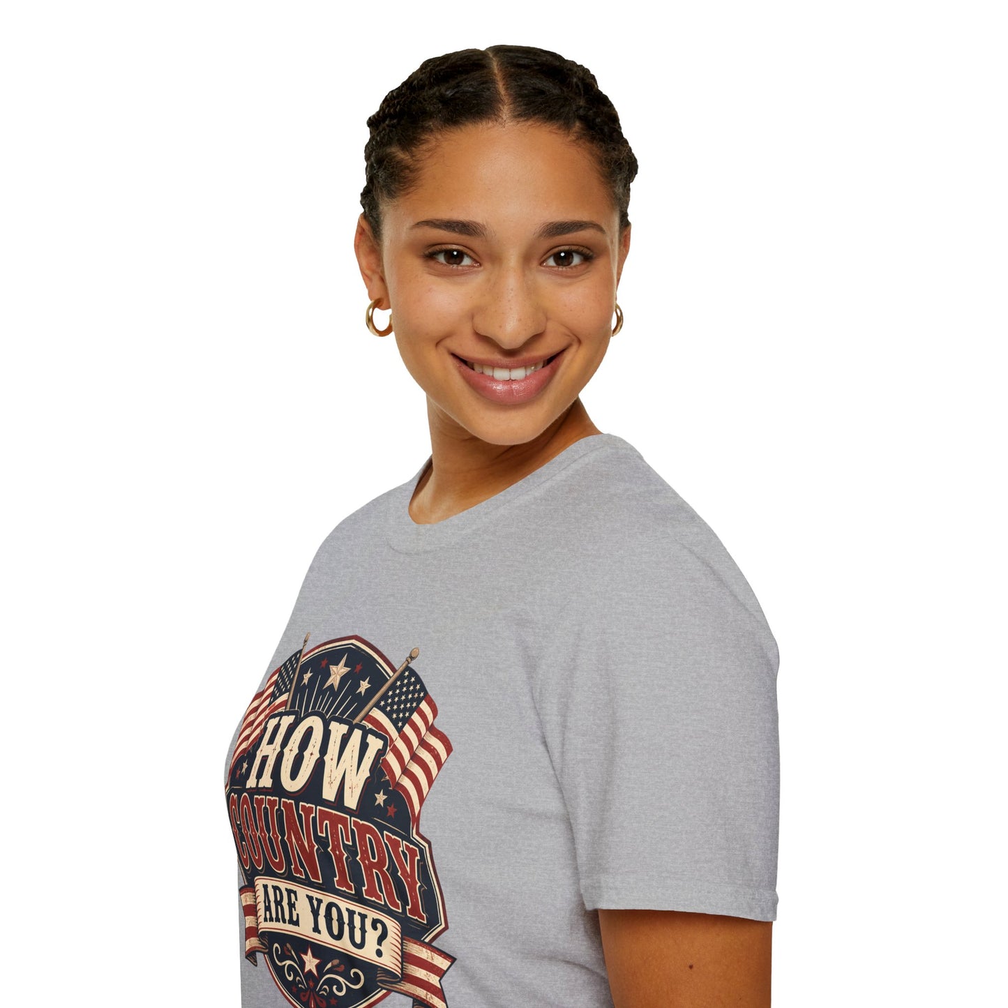 How Country Are You? T-Shirt — Vintage American Flag Country Graphic Tee