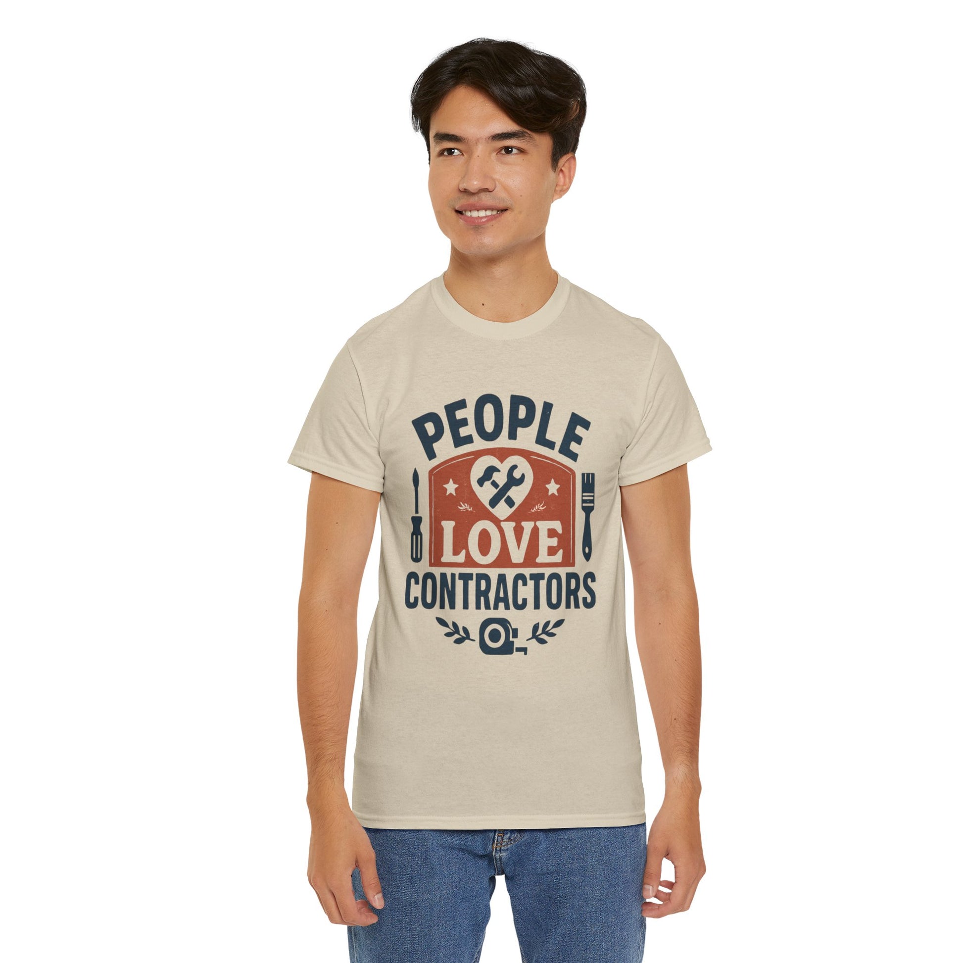 Contractor T-Shirt – "People Love Contractors" Graphic Tee Printify