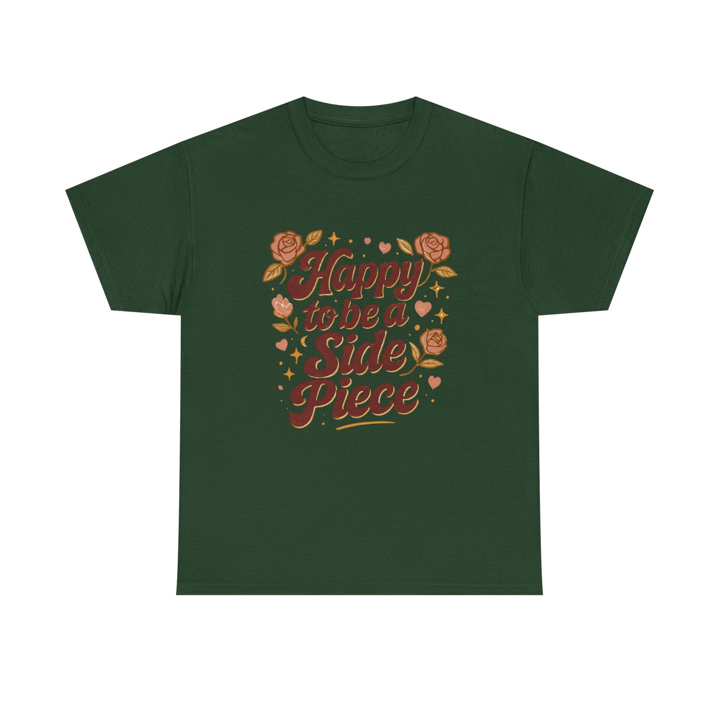 Happy to Be a Side Piece Tee — Retro Floral Statement T-Shirt