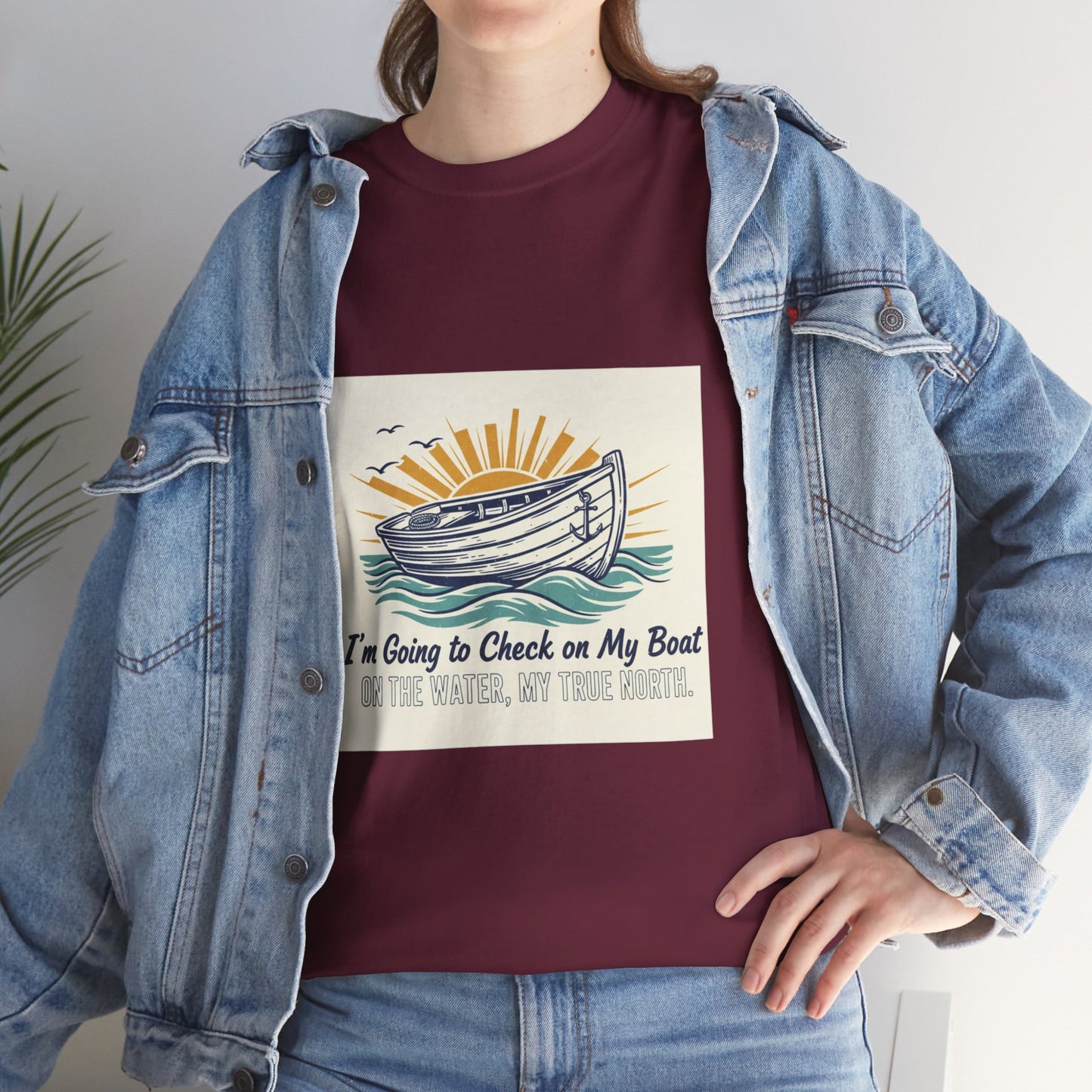 Boat T-Shirt — "I'm Going to Check on My Boat" Vintage Nautical Tee