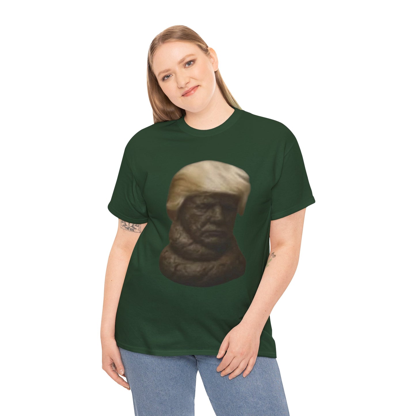 Graphic Tee — Bronze Bust Illustration T‑Shirt