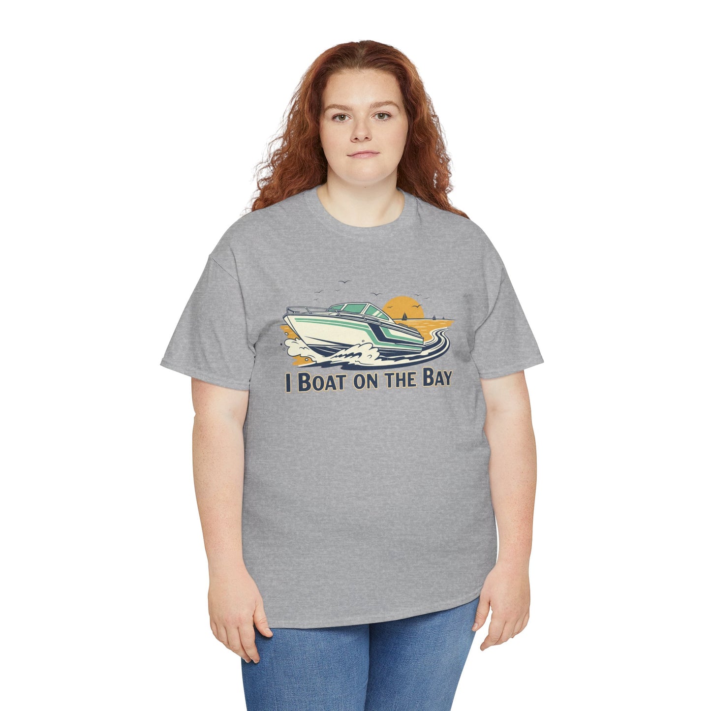 Boat on the Bay T-Shirt — Retro Motorboat Sunset Tee Printify