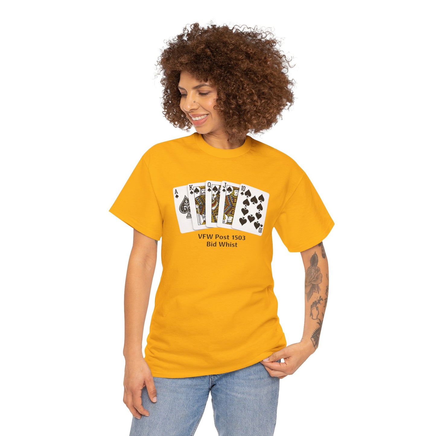 Bid Whist Card Tee — VFW Post 1501 Poker Night T-Shirt