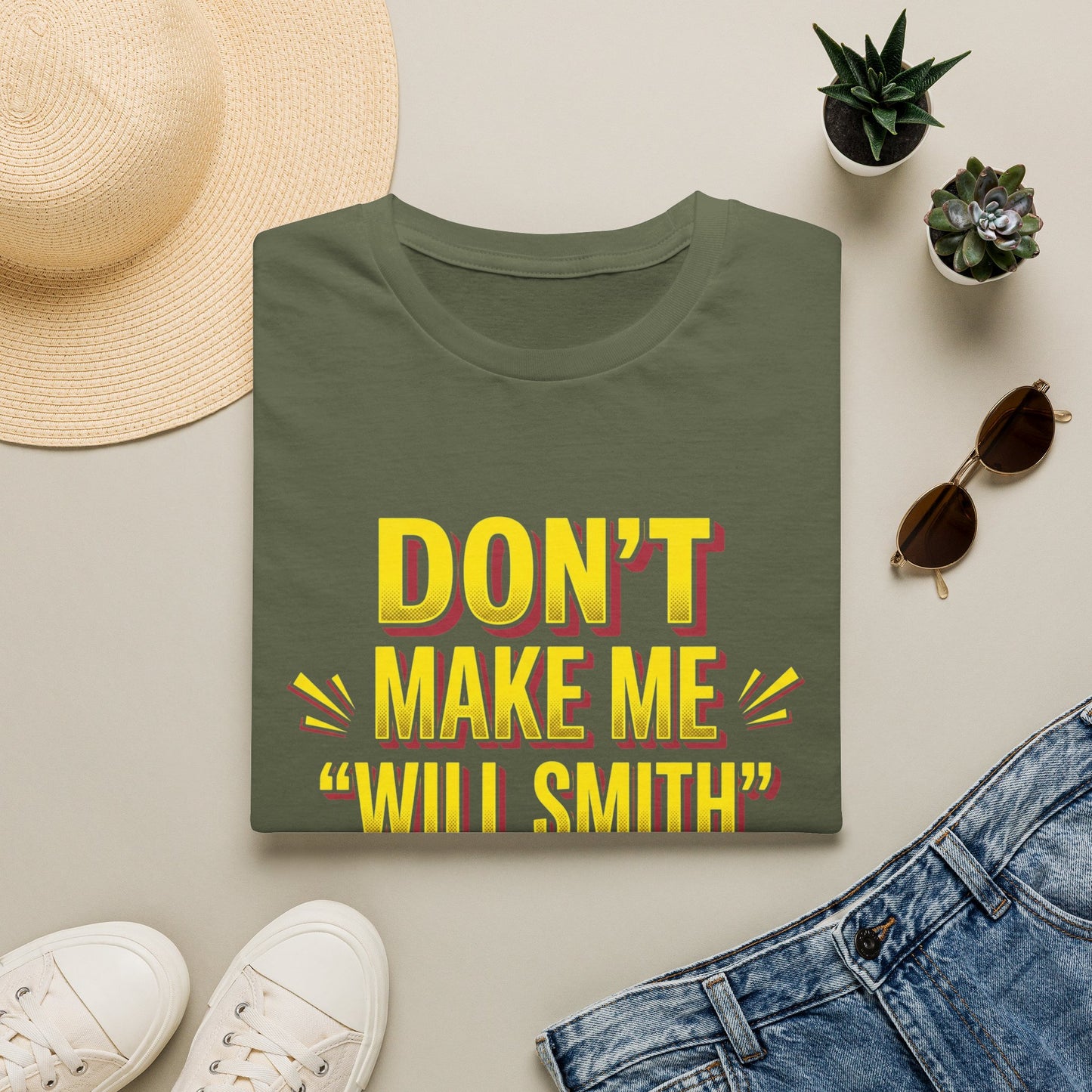 Don't Make Me "Will Smith" T-Shirt — Bold Yellow Graphic Tee
