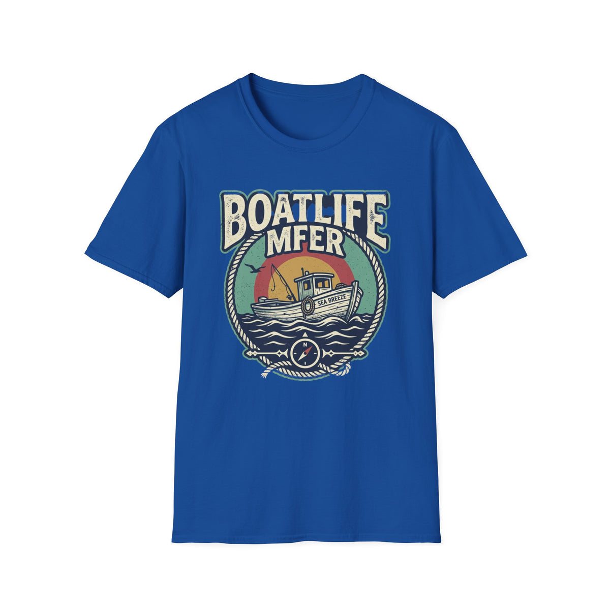 Boat Life T-Shirt – Vintage Fishing Boat Graphic 'Boat Life MFER' Tee