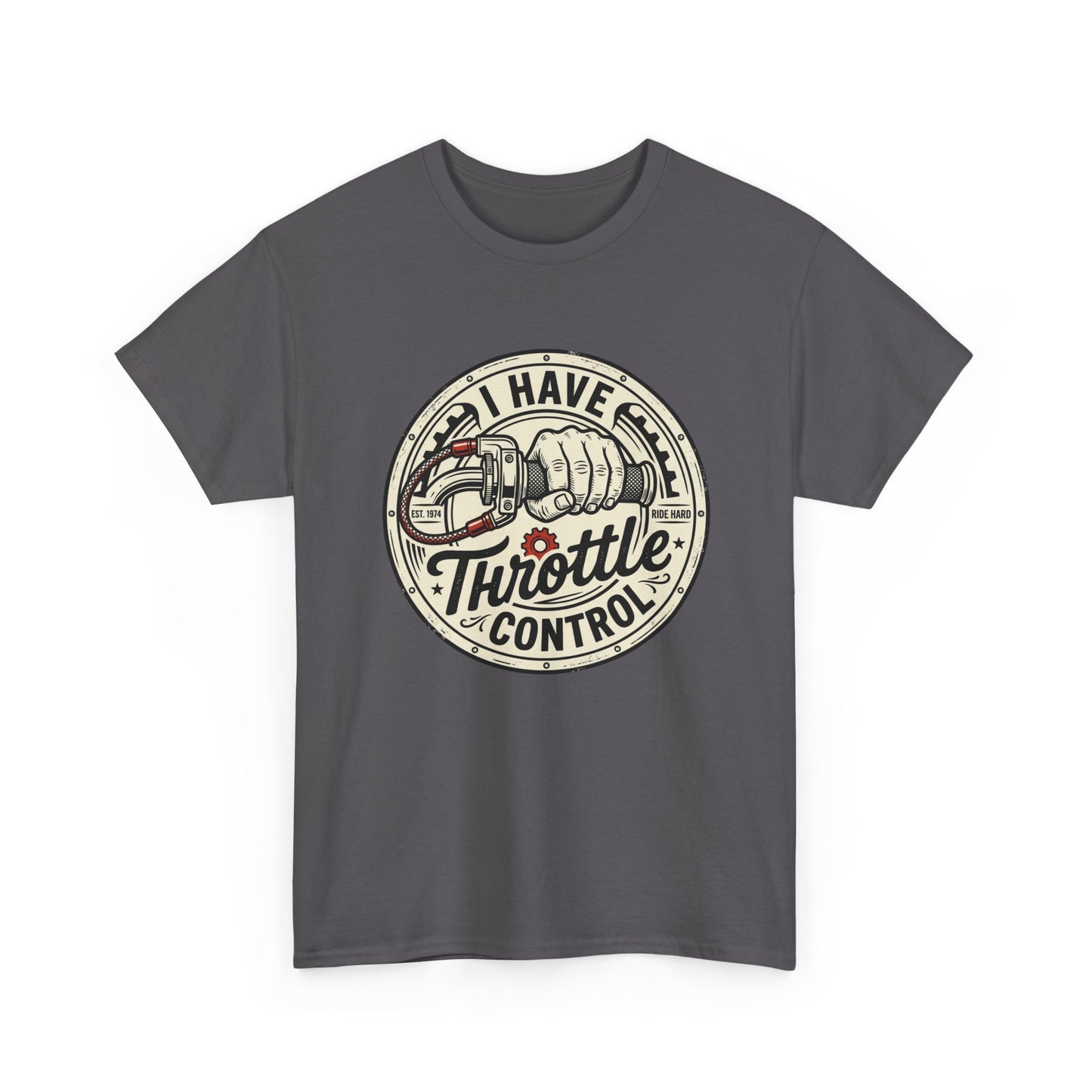 Throttle Control T-Shirt — "I Have Throttle Control" Vintage Motorcycle Tee
