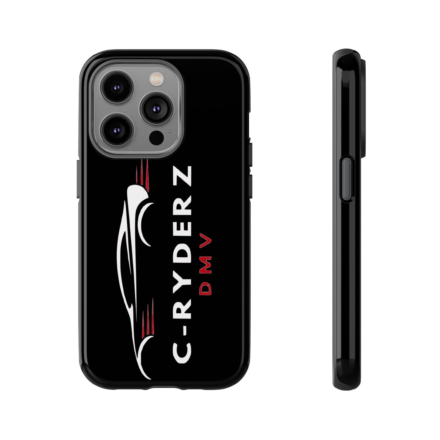 C-Ryderz DMV Black Slim Phone Case — Sporty Car Silhouette Protective Cover Printify