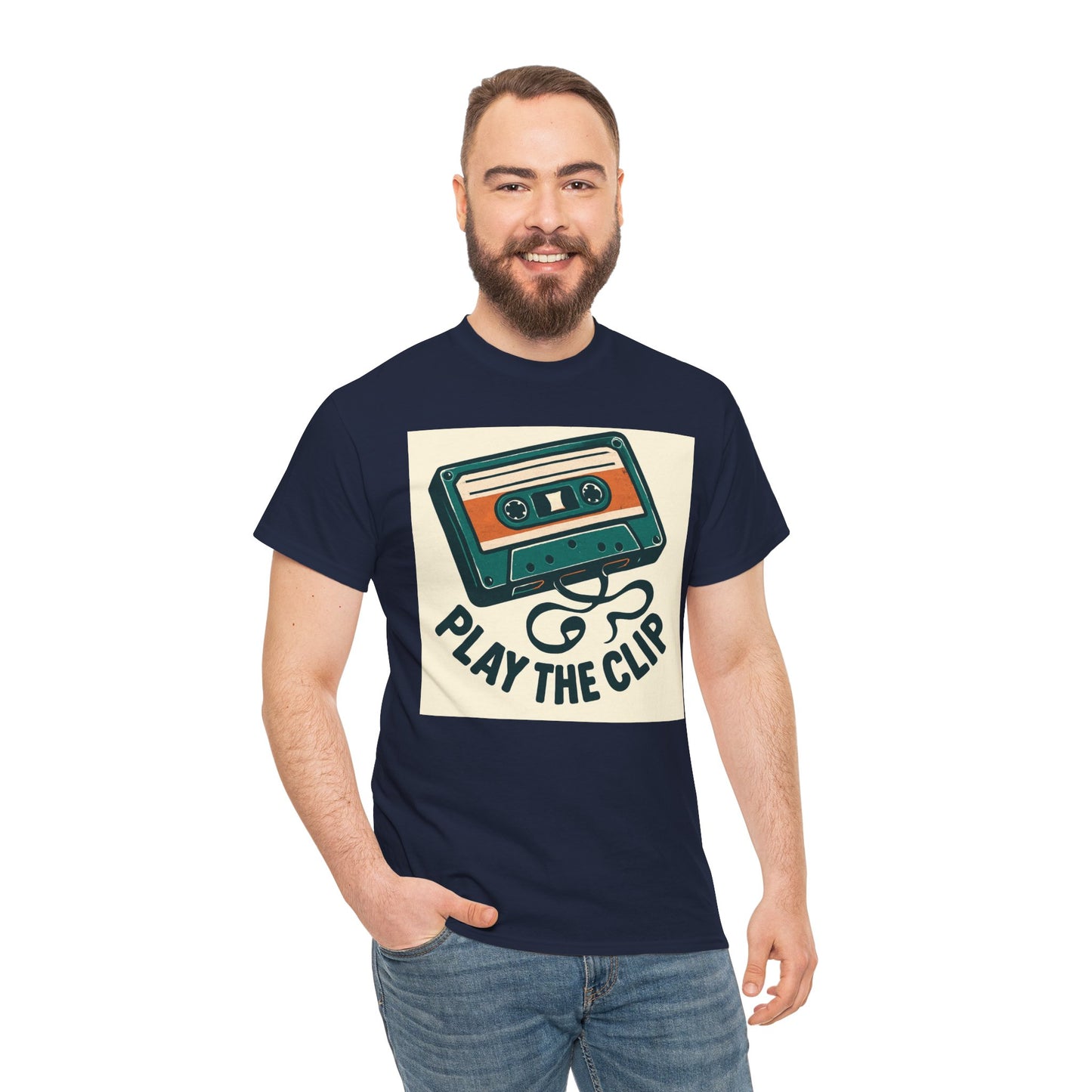 Cassette Tape 'Play the Clip' T-Shirt — Retro Music Tee Printify