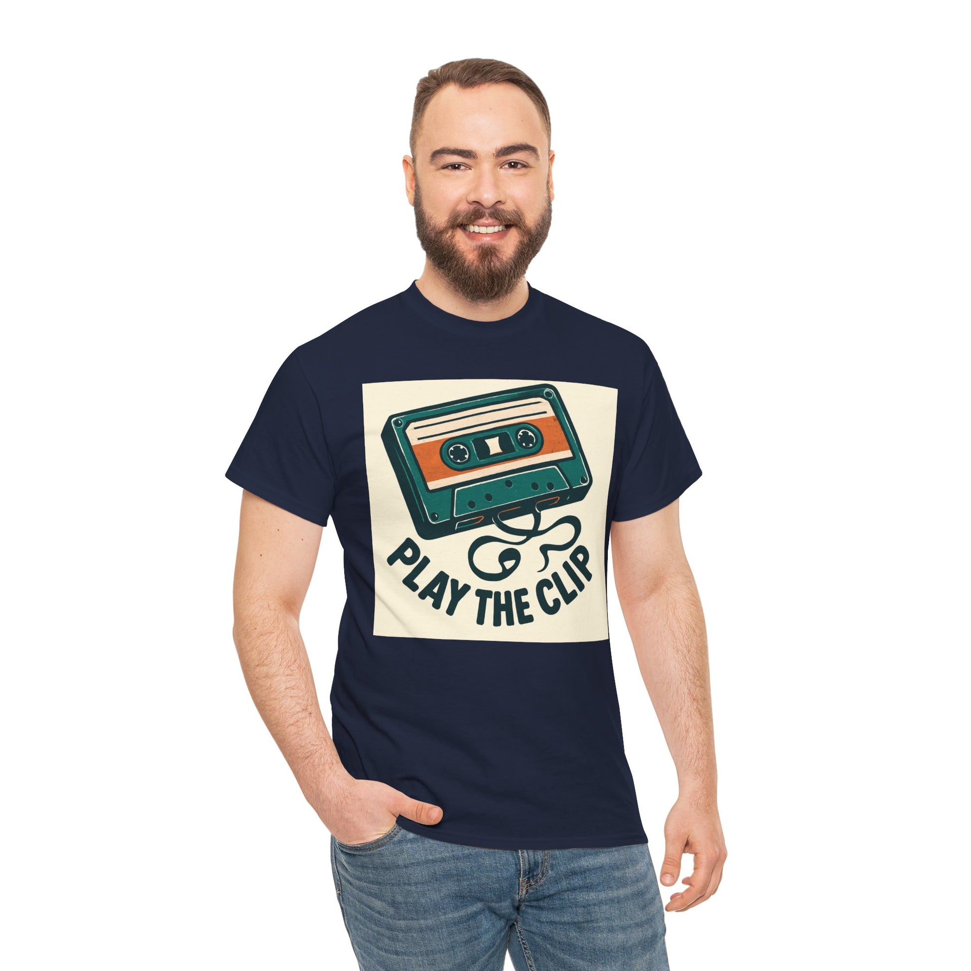 Cassette Tape 'Play the Clip' T-Shirt — Retro Music Tee Printify