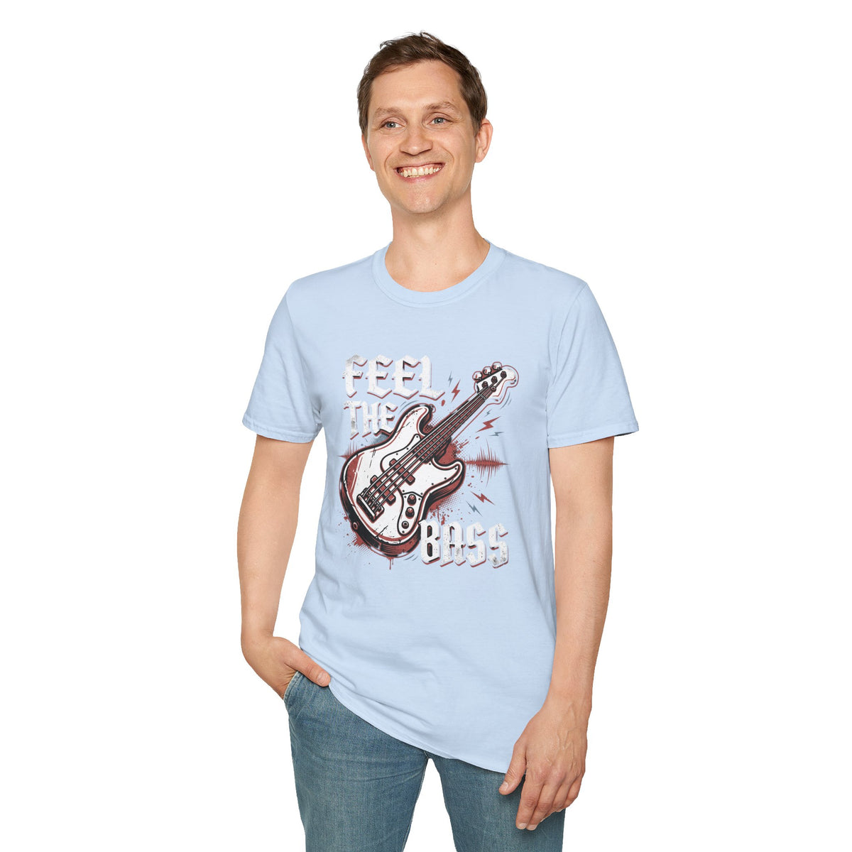 Bass Guitar Graphic T-Shirt — Rock Music Tee ("Bass Player")