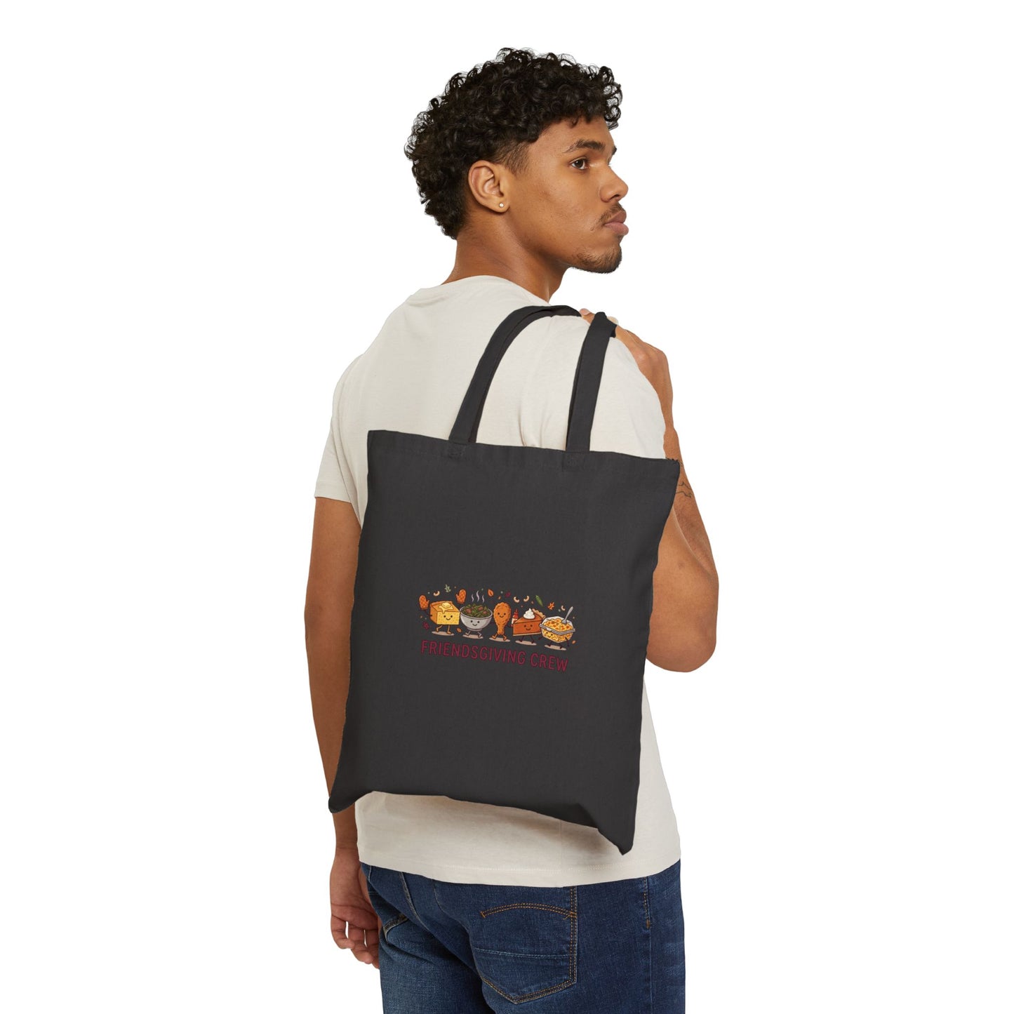 Friendsgiving Crew Tote | Thanksgiving Harvest, Pumpkin Pie & Turkey Canvas Tote
