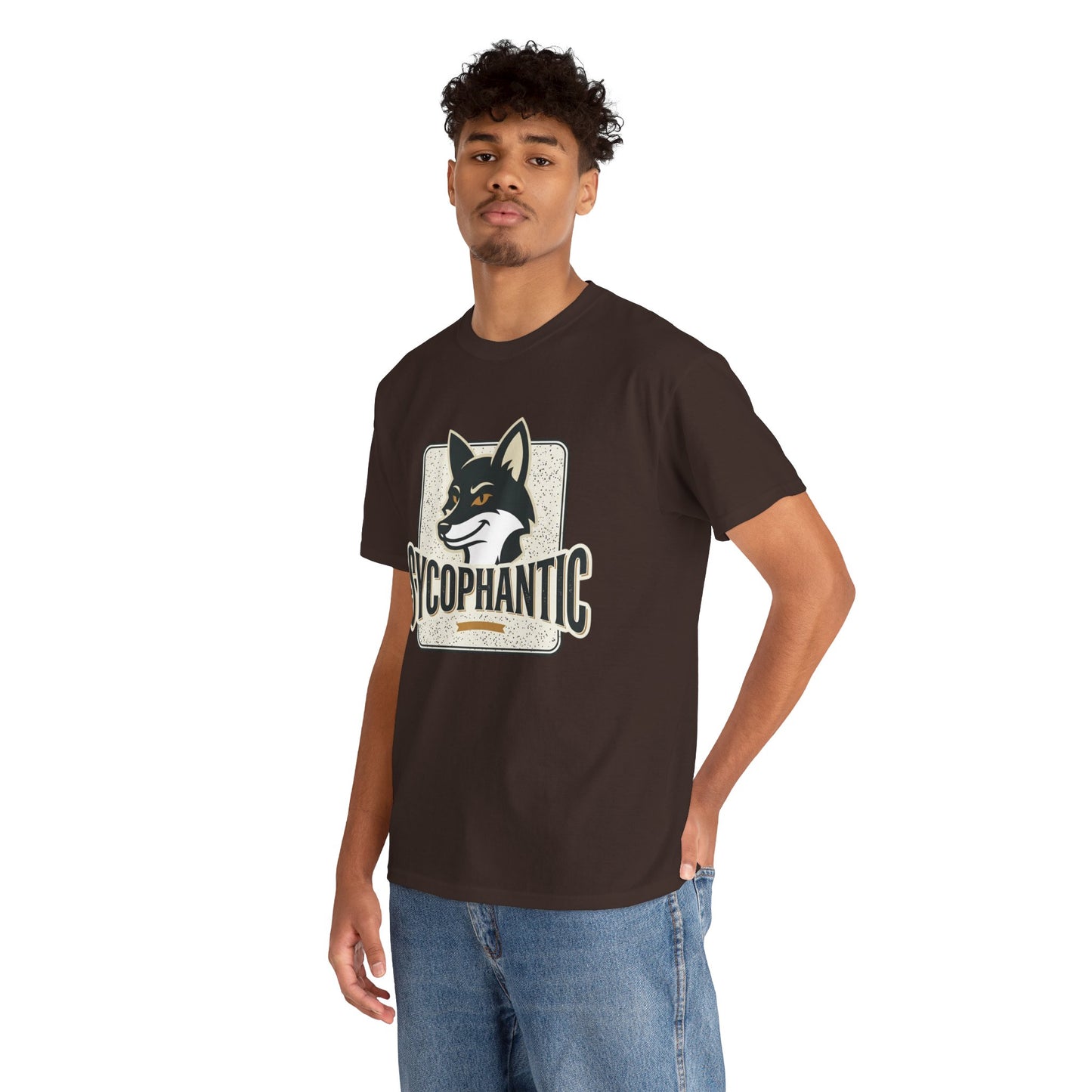 Sycophantic Fox Graphic Tee — Retro Animal Logo T-Shirt
