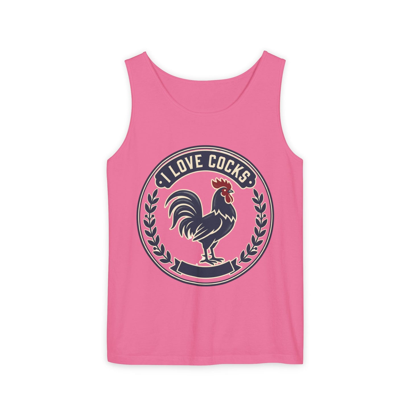 I Love Cocks Rooster Tank — Vintage Farmyard Graphic Tank Top