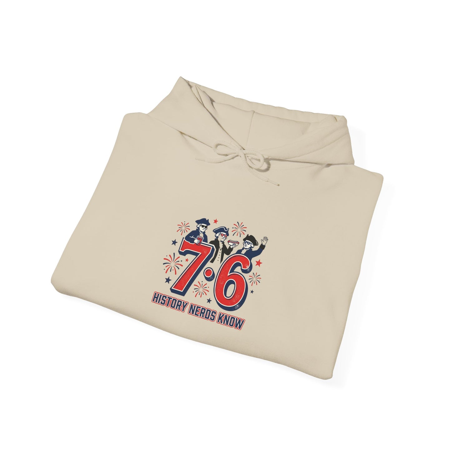 7•6 Patriotic History Meme Hoodie | 1776 Vintage Numbers, Independence USA