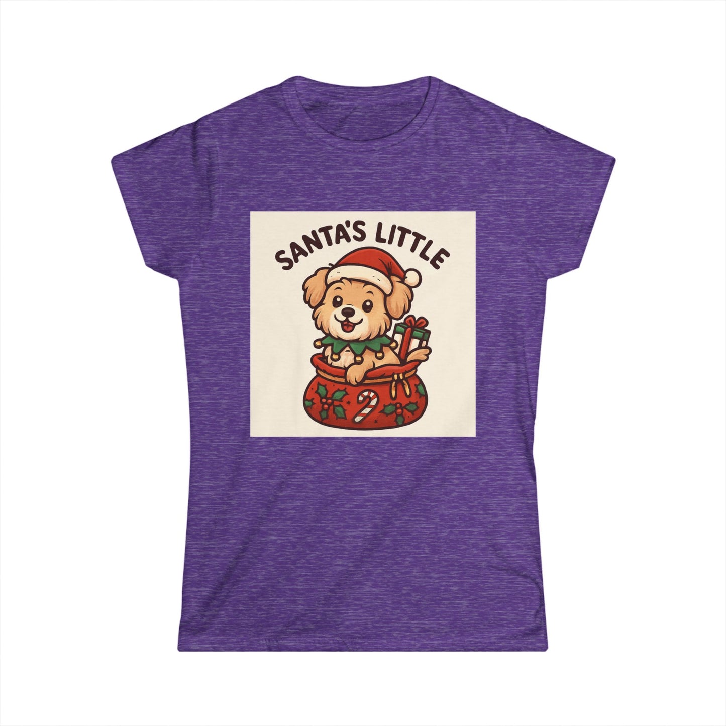 Santa's Little Puppy Tee — Cute Christmas Dog Holiday T‑Shirt for Women