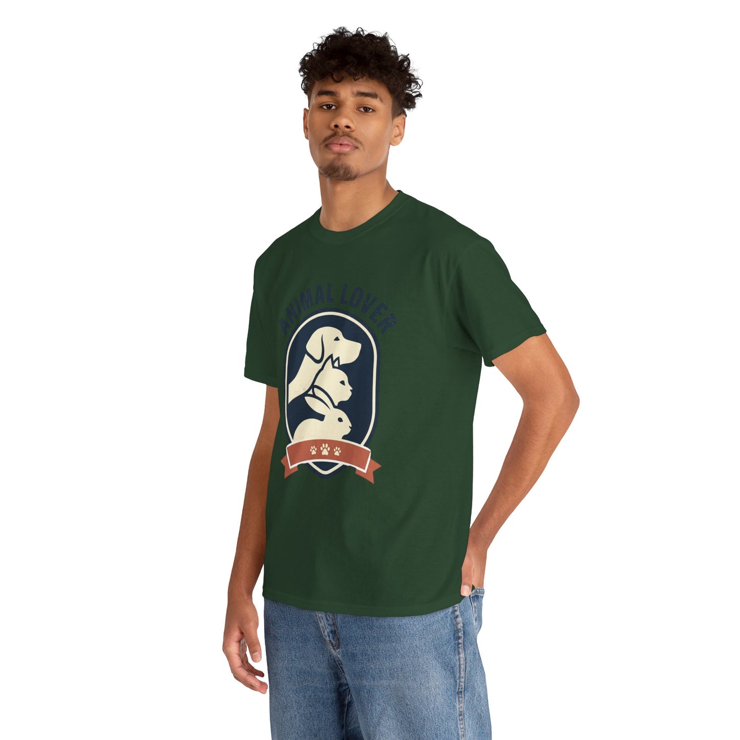 Animal Lover T-Shirt — Retro Pet Badge Tee (Dogs & Cats)