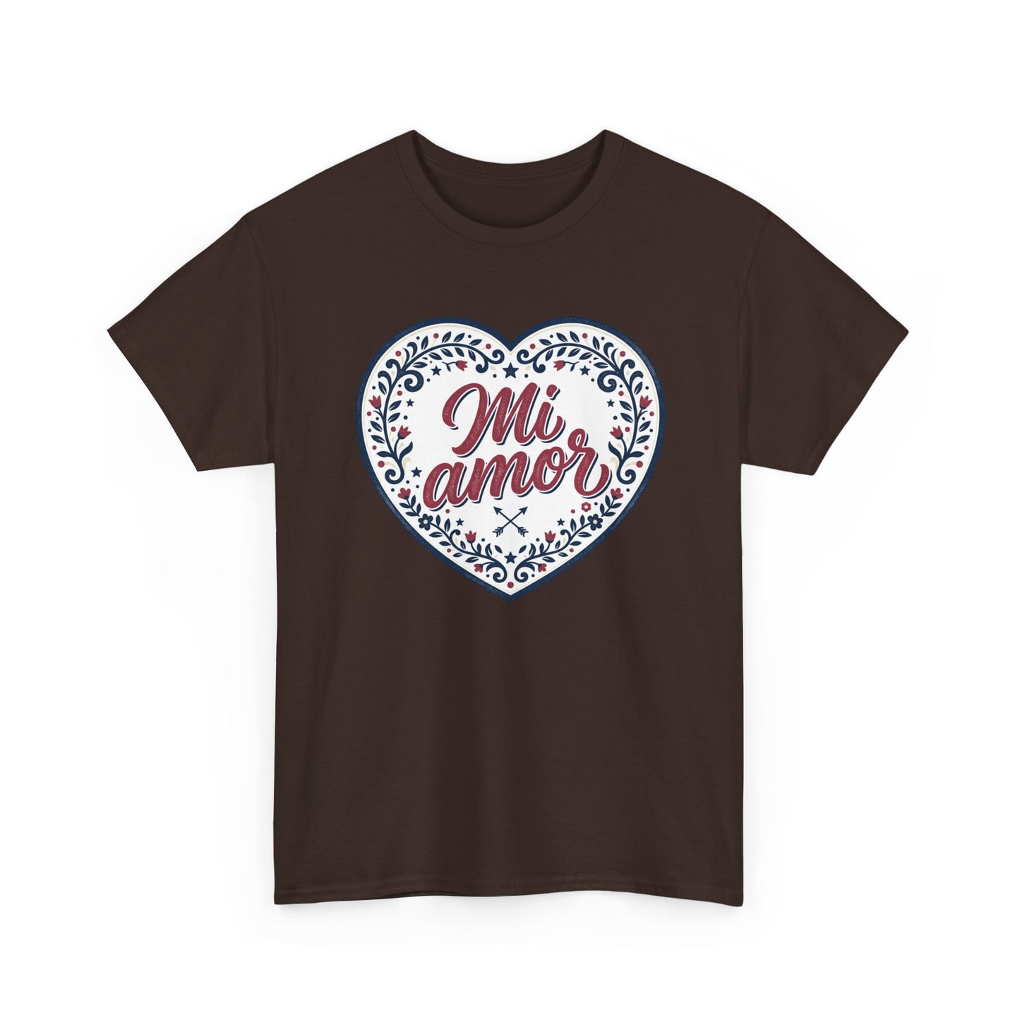 Mi Amor Heart T-Shirt — Romantic Floral Graphic Tee for Valentine’s Day
