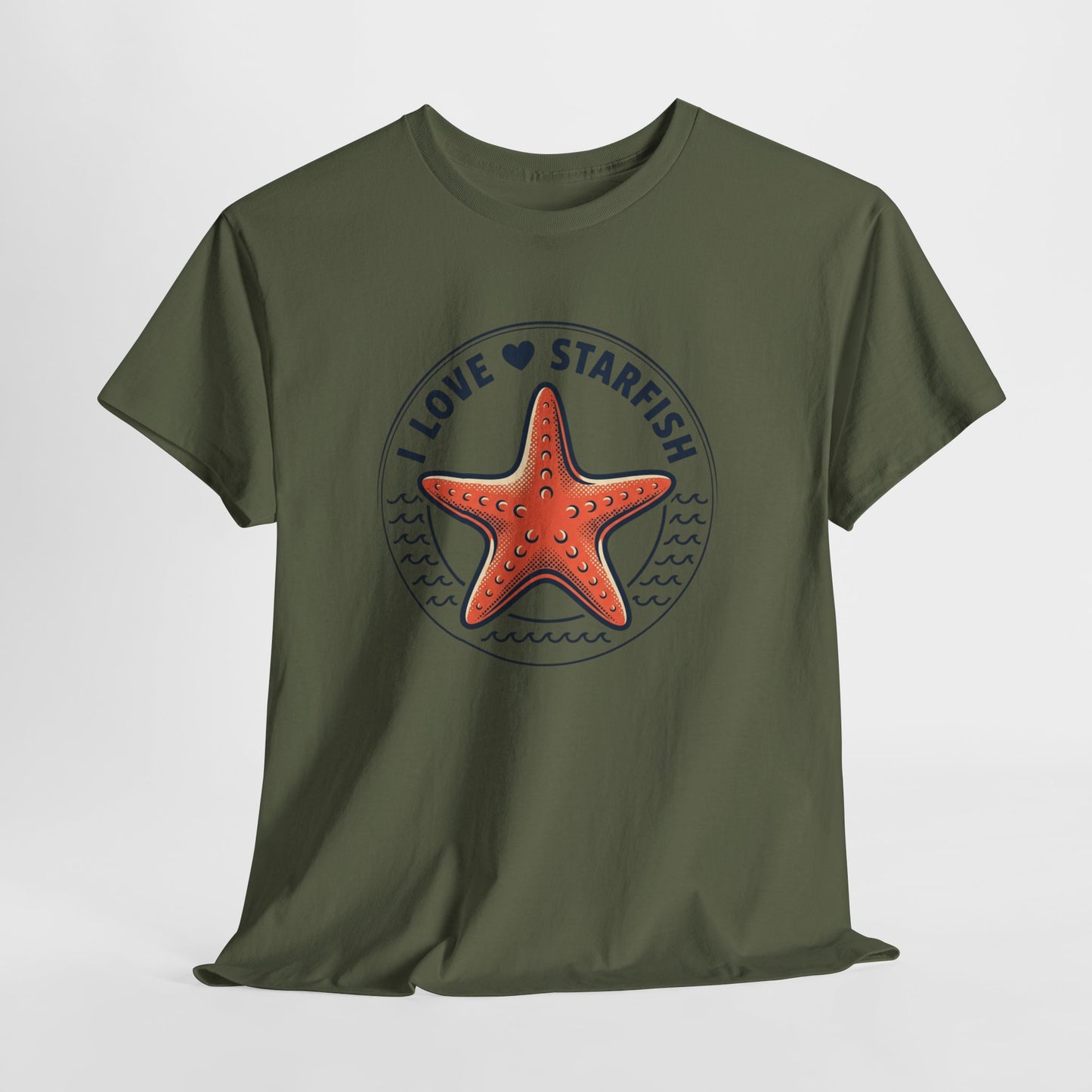 Starfish Tee — "I Love Starfish" Beach Graphic T-Shirt