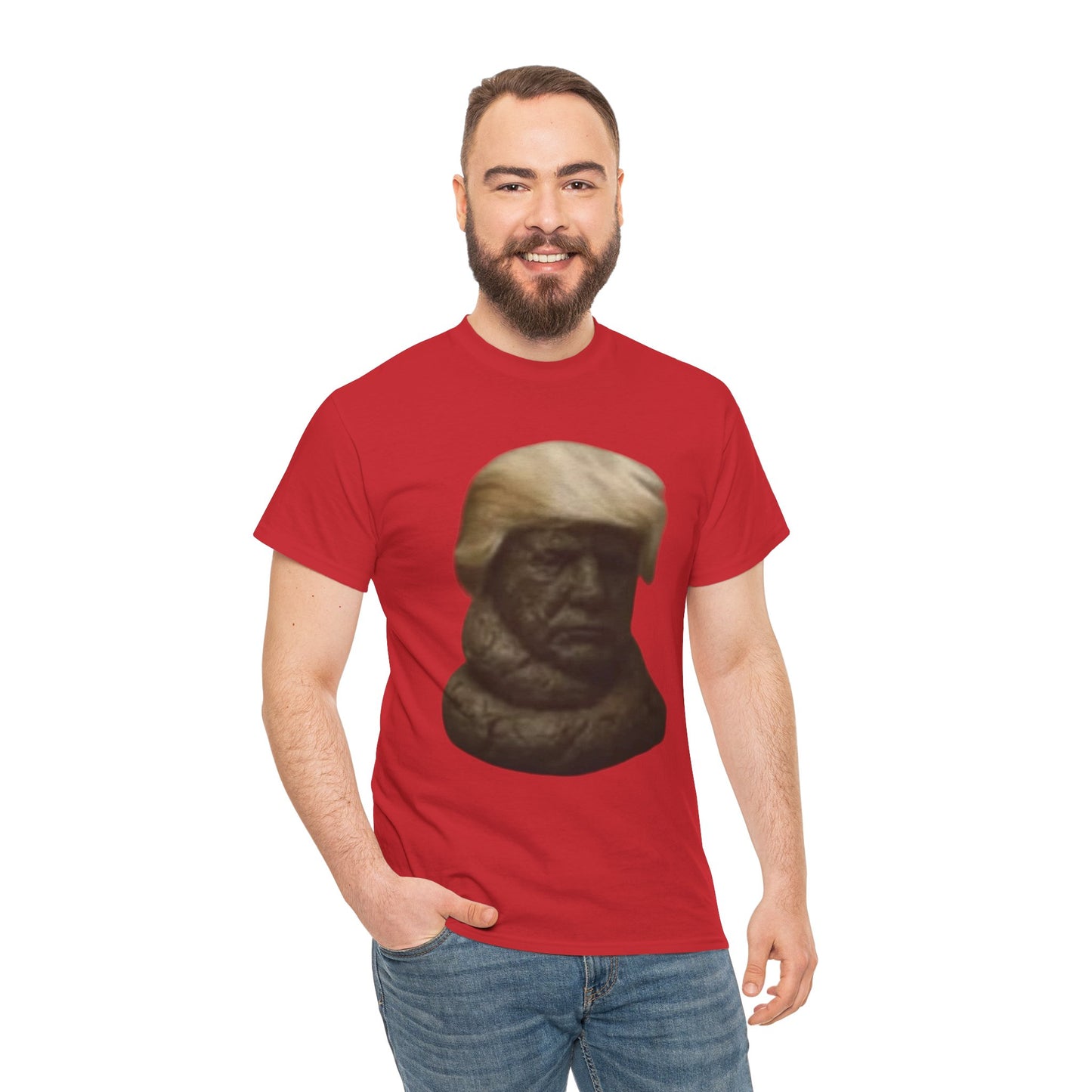 Graphic Tee — Bronze Bust Illustration T‑Shirt