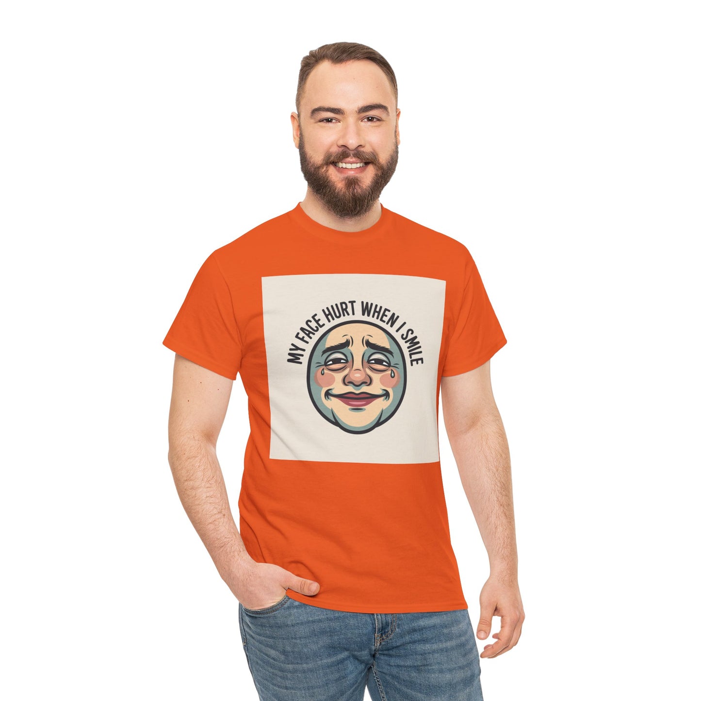 Graphic Tee — “My Face Hurt When I Smile” Vintage Sad Clown Laughing Design